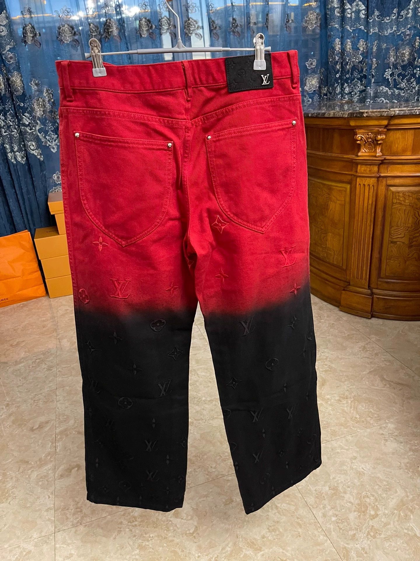 Louis Vuitton LV Flame All-Over Embroidered Logo Jeans 32W New Size US 32 / EU 48 - 2 Thumbnail
