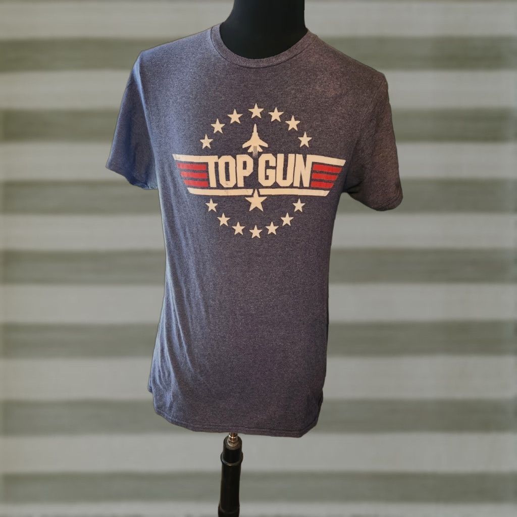 Vintage Top Gun Mens T-Shirt M Blue Movie Theme Short Sleeve Tom Cruise Crew Neck Logo Size US M / EU 48-50 / 2 - 1 Thumbnail