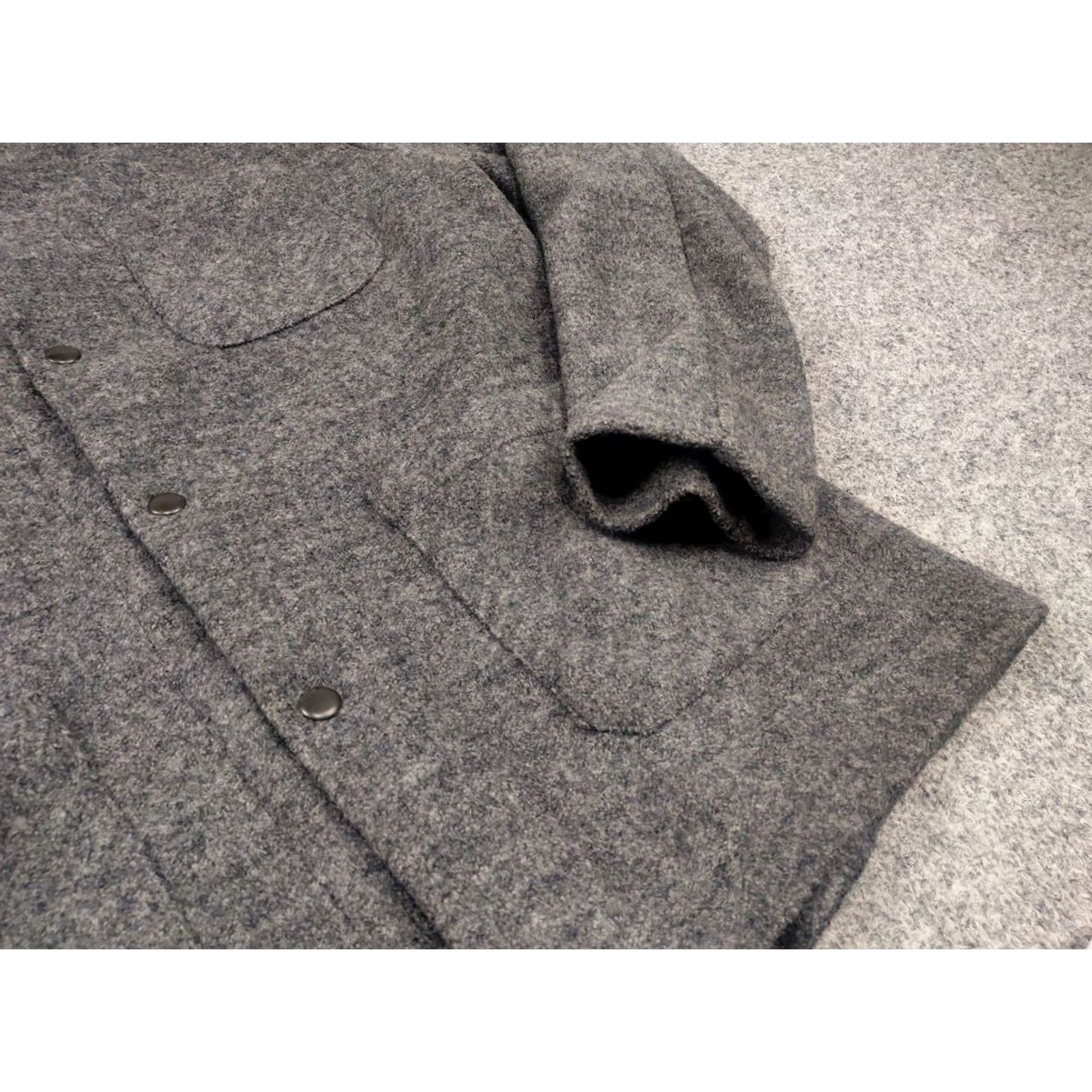 Folk Folk Design Chore Wool Blend Dark Gray Pocket Button Overshirt Jacket XL Men Gray Pocket Button Overshirt Size US XL / EU 56 / 4 - 7 Thumbnail