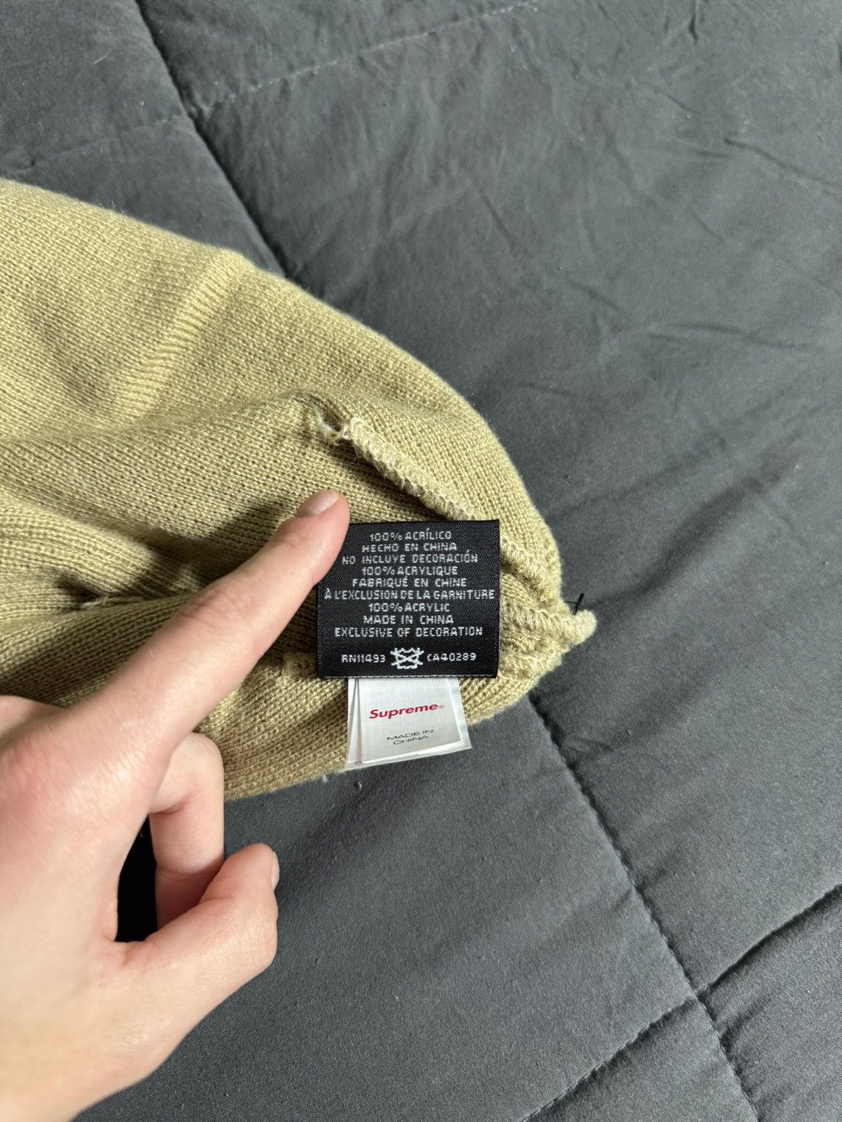New Era × Supreme Supreme New Era Box Logo Beanie - Dark Sand (FW 23) Size ONE SIZE - 12 Thumbnail