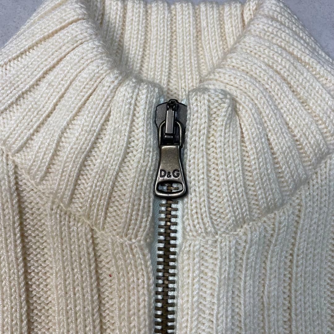 Dolce & Gabbana 2000s D&G White Wool Zipper Jacket Size US XS / EU 42 / 0 - 3 Thumbnail