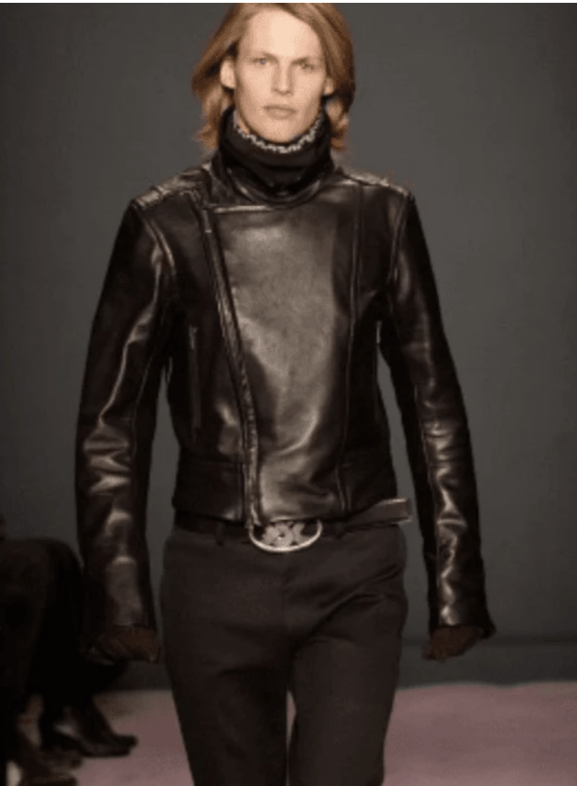 Yves Saint Laurent [RUNWAY] AW2003 Yves Saint Laurent Black Leather Oval Metallic Buckle Belt Size ONE SIZE - 2 Thumbnail