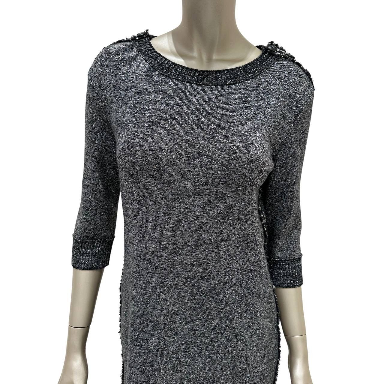 Chanel Chanel Pre-Fall 2017 Grey Wool Cashmere Shift Dress Sz.38 Size S / US 4 / IT 40 - 4 Thumbnail