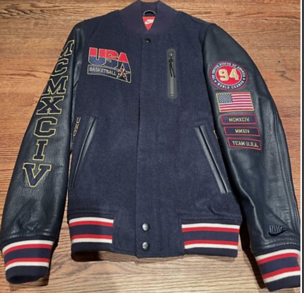 Nike Vintage Nike USA Leather Jacket Size US S / EU 44-46 / 1 - 1 Thumbnail