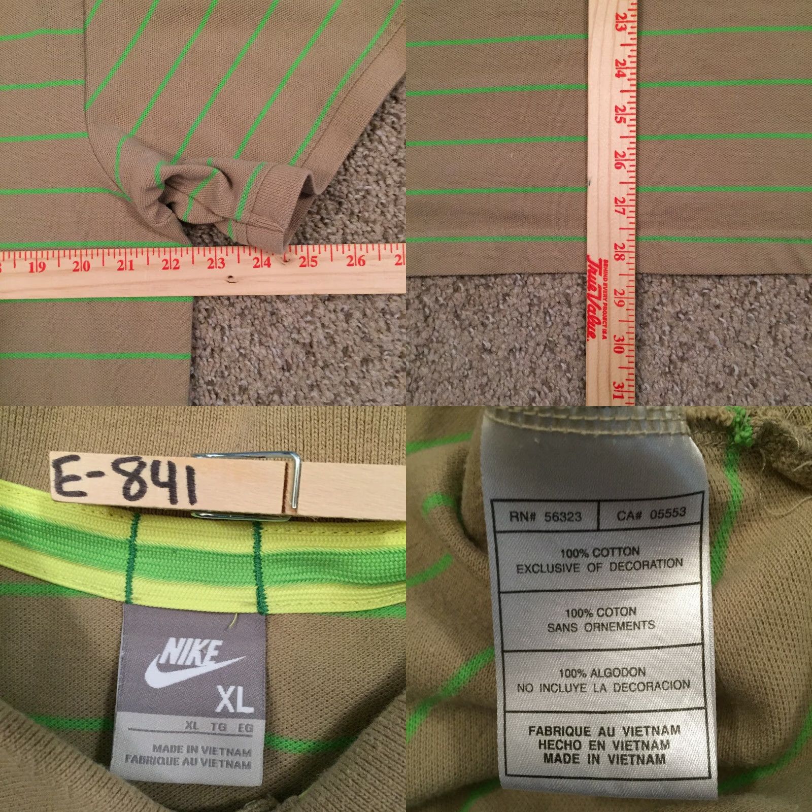 Nike Nike Polo Shirt Mens XL Green Striped Short Sleeve Knit PolO Size US XL / EU 56 / 4 - 8 Thumbnail