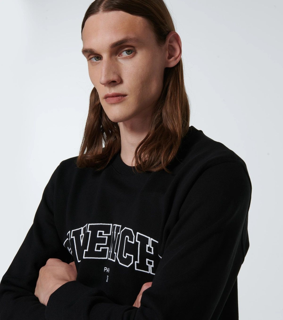 Givenchy Black Embroidered College Arch Logo Sweatshirt Size US M / EU 48-50 / 2 - 3 Thumbnail