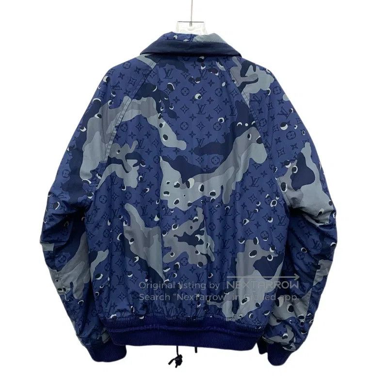 Louis Vuitton Louis Vuitton Dark blue camouflage logo full print lapel z Size US M / EU 48-50 / 2 - 2 Thumbnail
