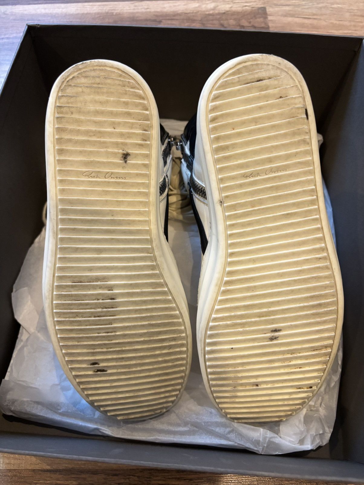 Rick Owens RICK OWENS GEOBASKET MILK/BLACK Size US 10.5 / EU 43-44 - 4 Thumbnail