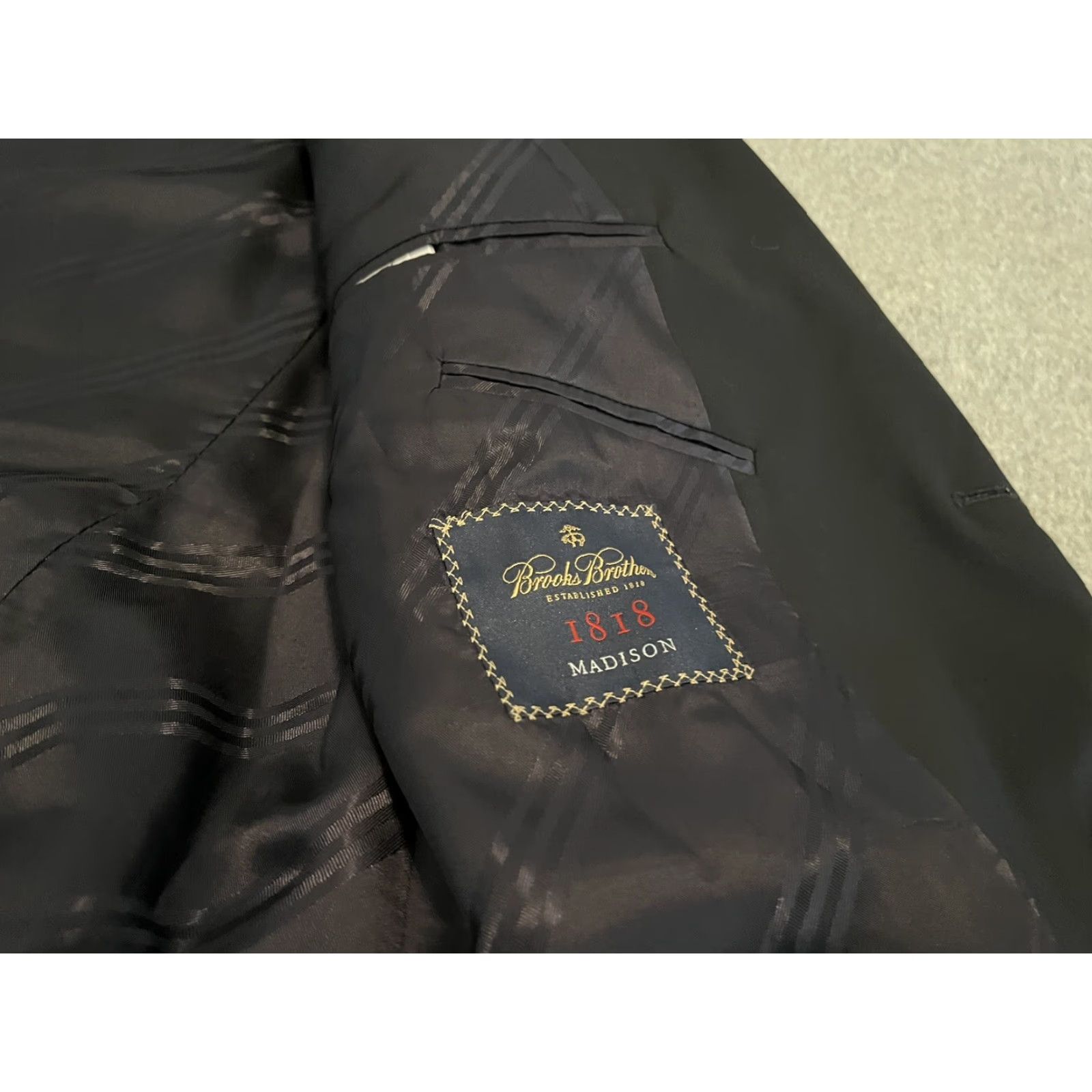 Brooks Brothers Brooks Brothers 1818 Madison Vitale Barberis Canonico Jacket Blazer Coat Mens 44 Blazer Mens 44 Black/Dark Navy Wool 2-Button Vintage? Size 44R - 4 Thumbnail