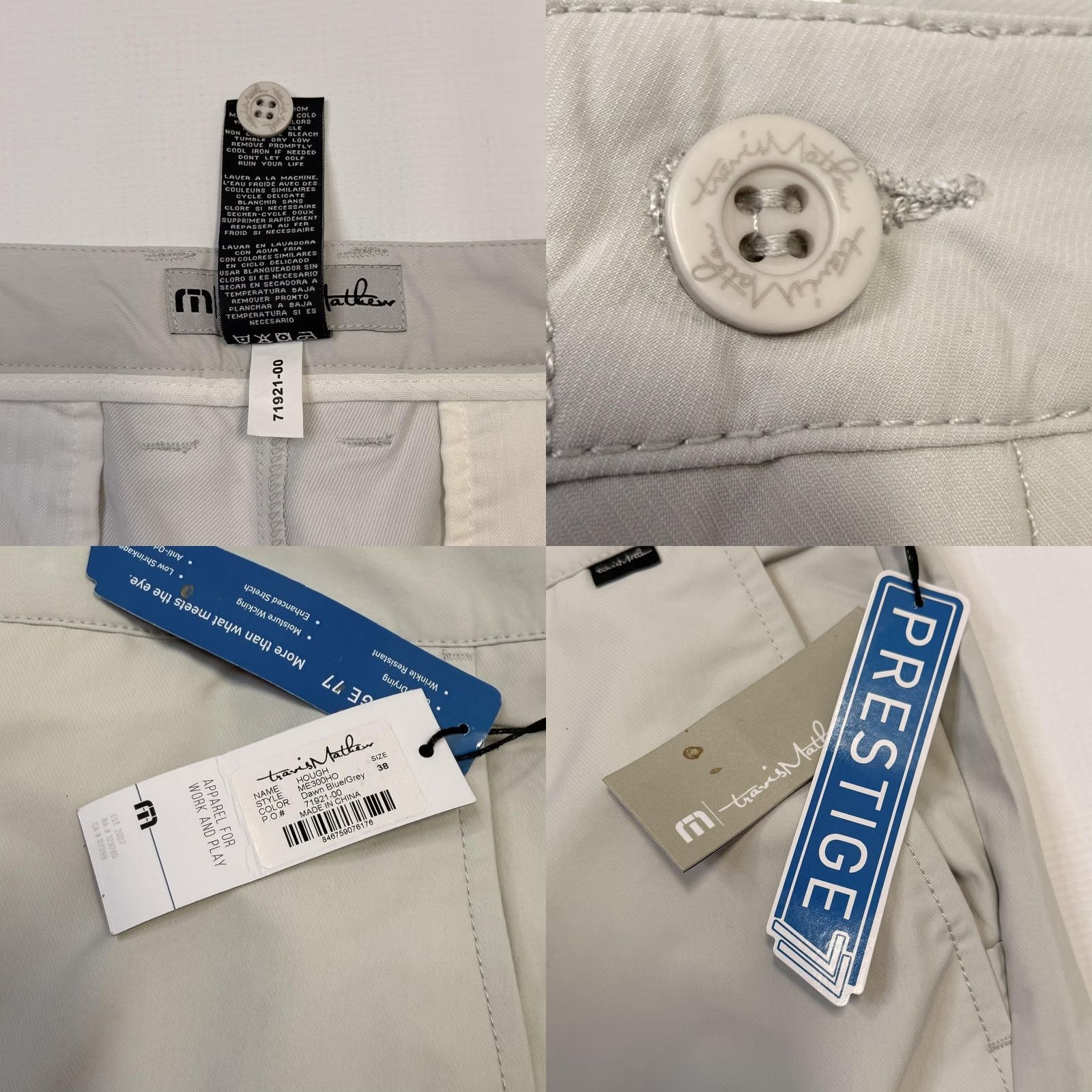 TravisMathew TravisMathew Pant Mens 38x32 Gray Prestige Hough Chino Golf Stretch Performance Size US 38 / EU 54 - 8 Thumbnail