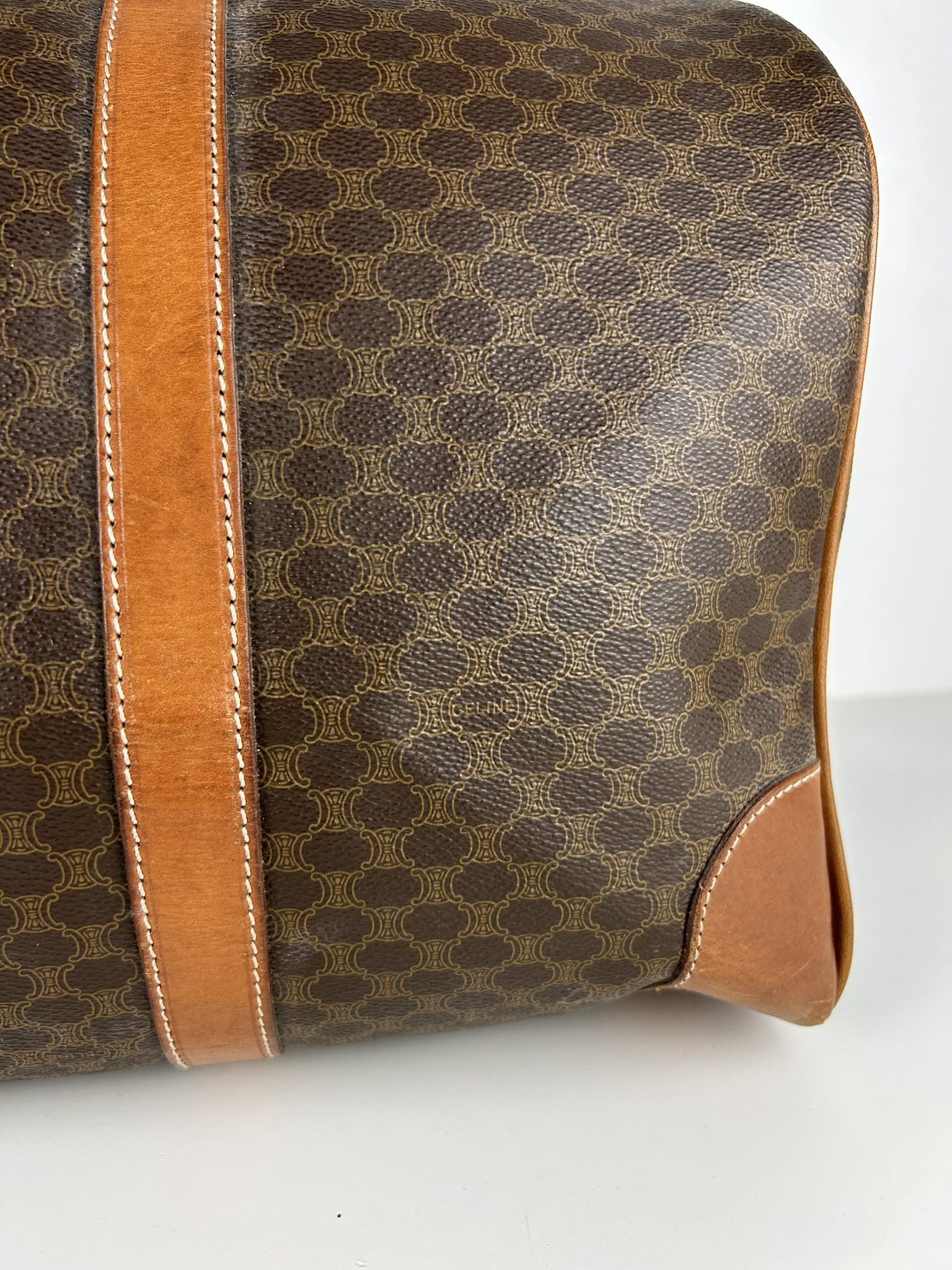 Celine Vintage 90s Celine macadam monogram boston bag Size ONE SIZE - 9 Thumbnail