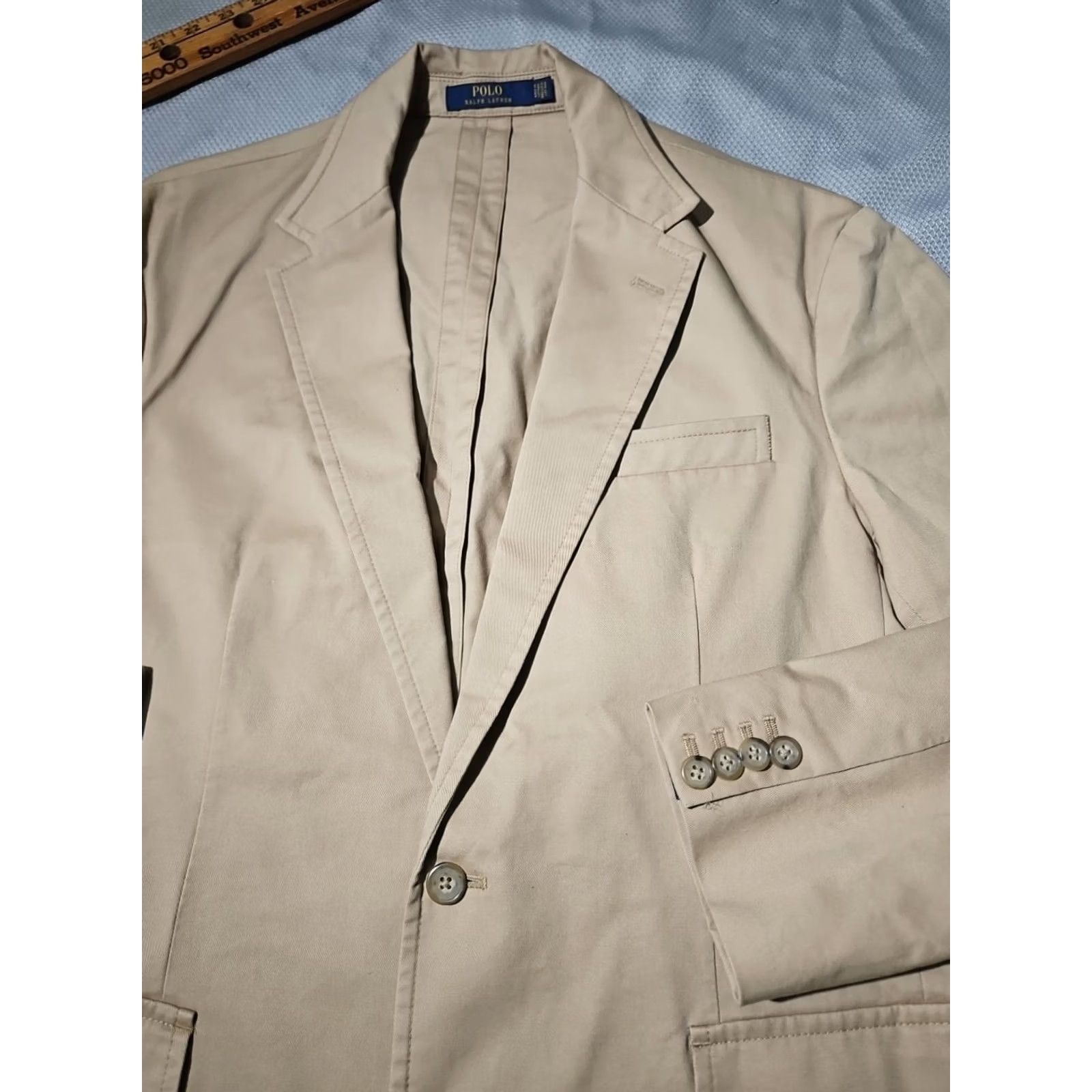 Ralph Lauren VINTAGE Polo Ralph Lauren Jacket Mens XL Beige Cotton Chino Blazer Unstructured Preppy Size US XL / EU 56 / 4 - 3 Thumbnail