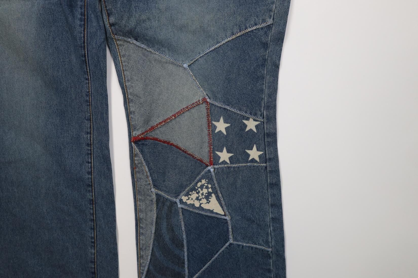 Vintage Vintage 90s Streetwear Babydoll Patchwork Bell Bottoms Jeans Size 22" - 5 Thumbnail