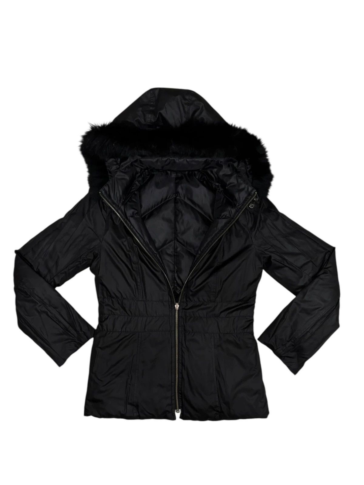 Other Japanese brand black faux fur hood thin jacket Size S / US 4 / IT 40 - 2 Thumbnail