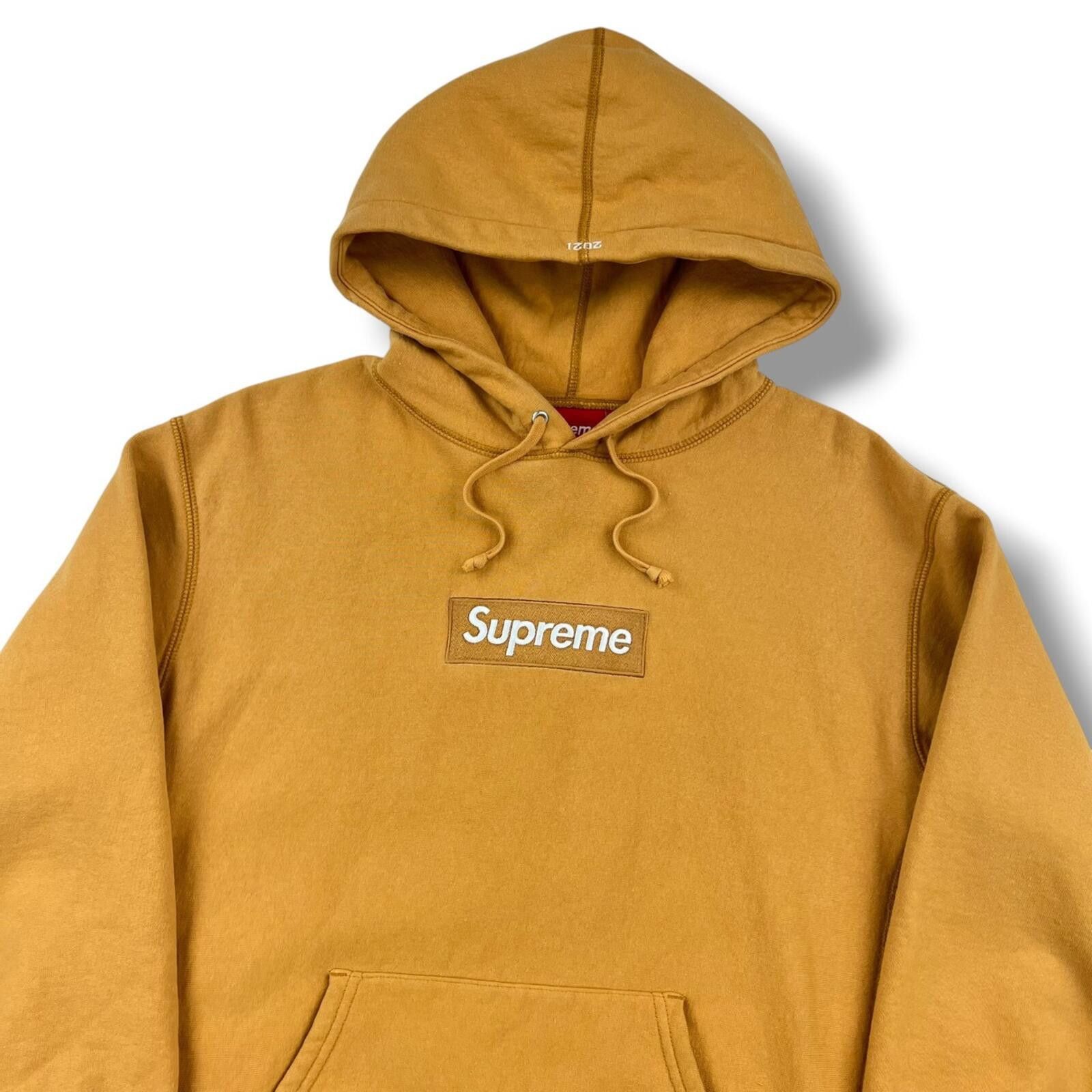 Supreme Mustard Box Logo Hoodie | Grailed