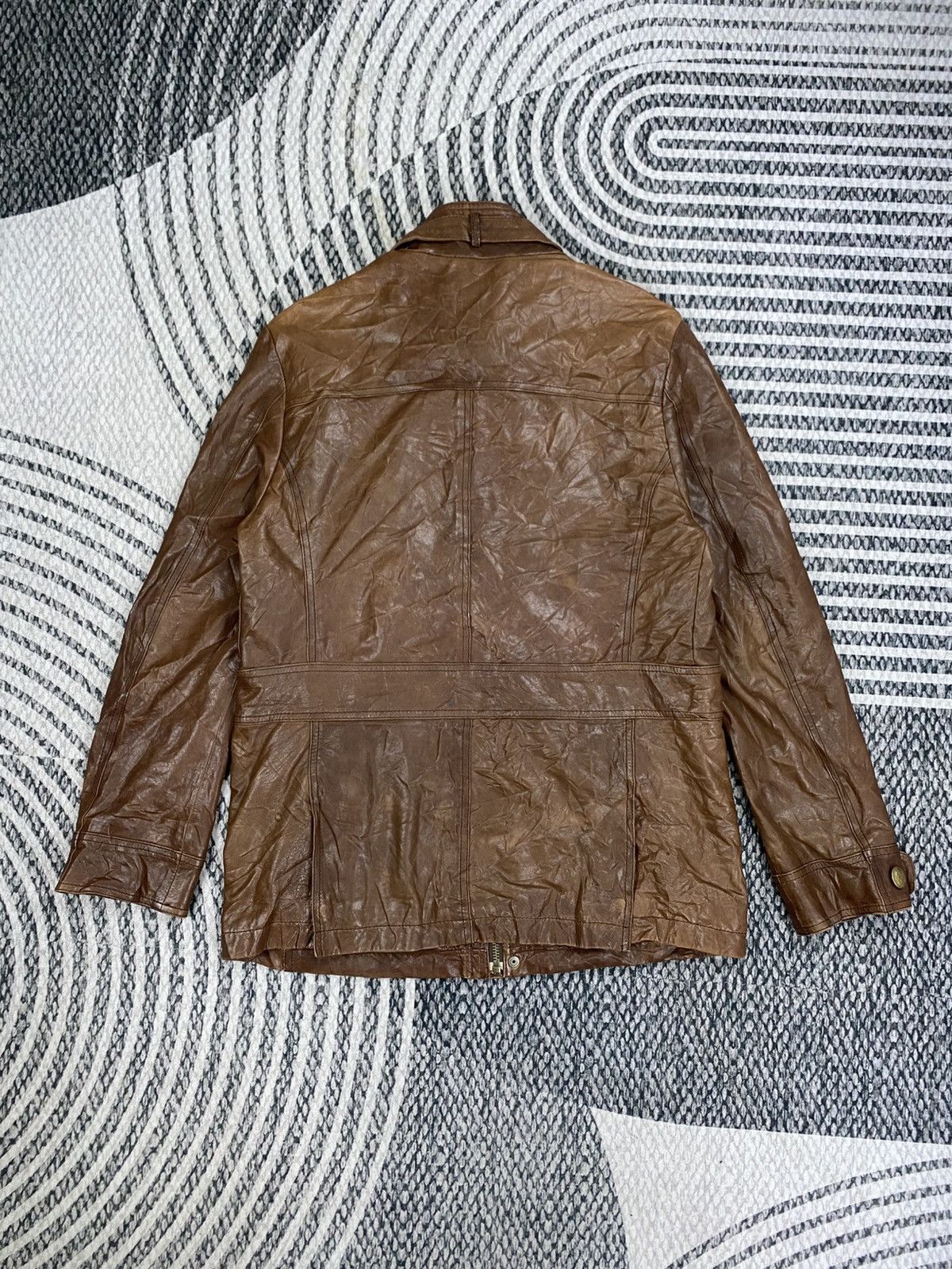 BEANPOLE 🔥Bean Pole Multipcoket Brown Stand Collar Leather Jacket Size US M / EU 48-50 / 2 - 2 Thumbnail