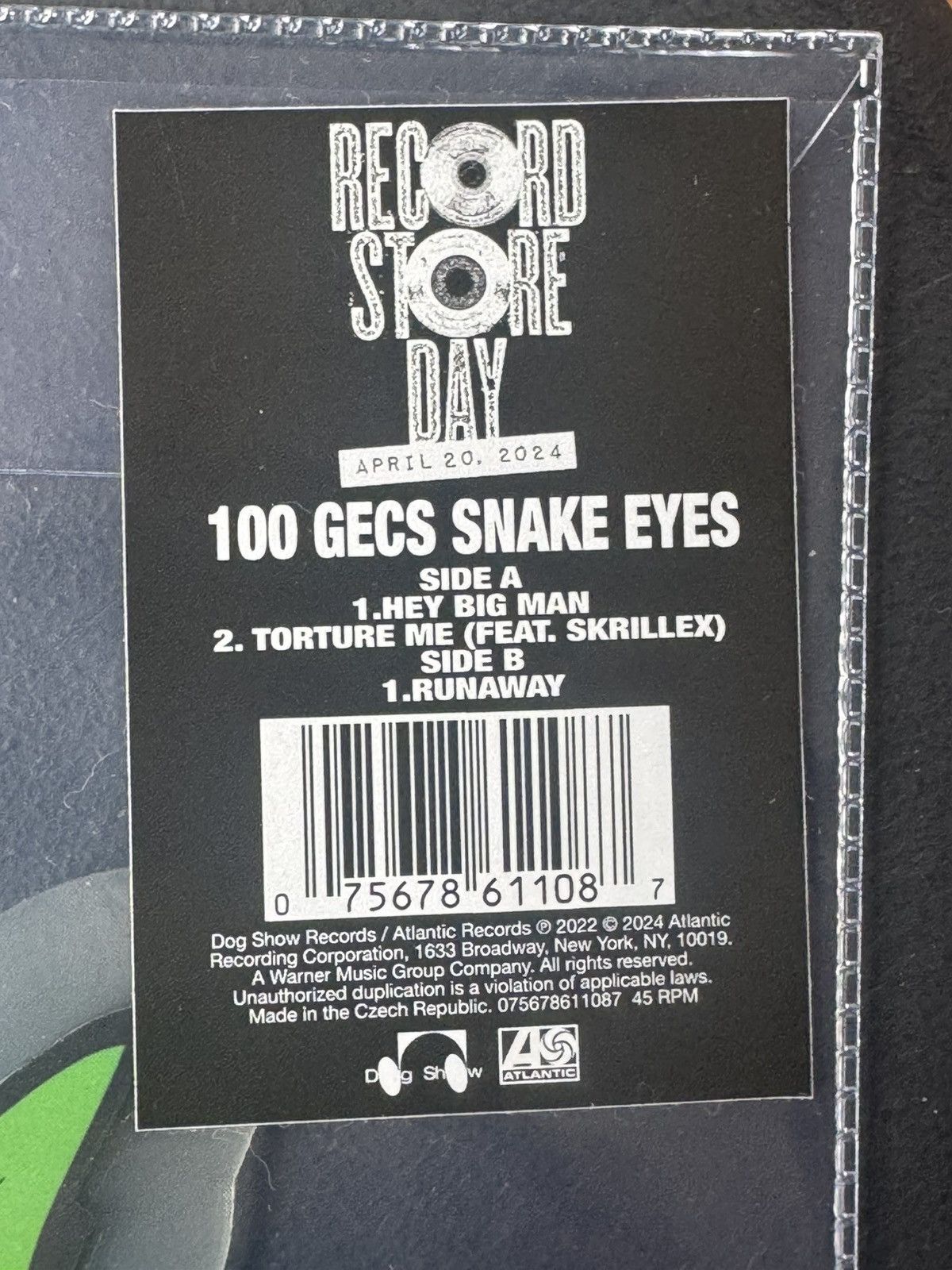Delicious Vinyl × Other 100 Gecs Snake Eyes EP Size ONE SIZE - 2 Thumbnail