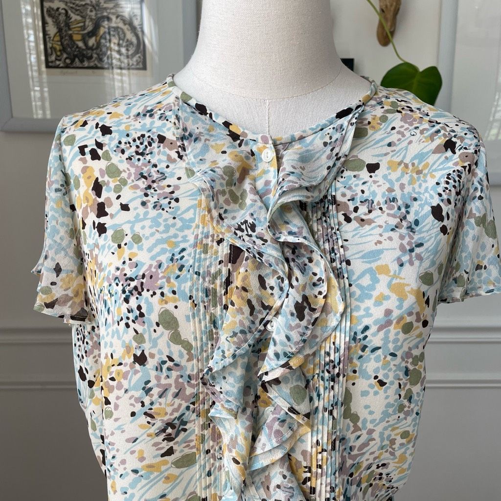 Jones New York Jones New York 100% Silk Voile Skirt Blouse Set 6 Size M / US 6-8 / IT 42-44 - 2 Thumbnail
