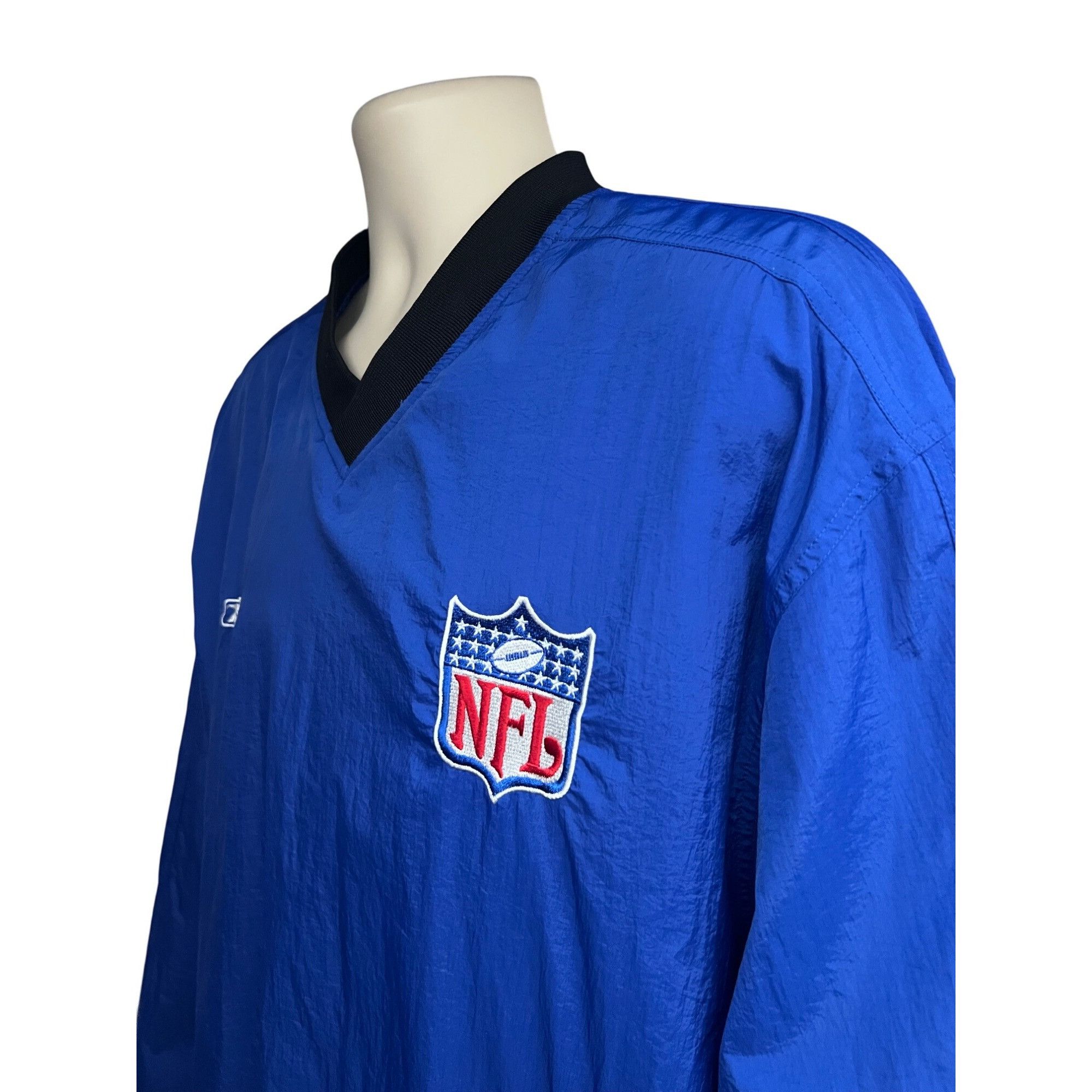 NFL NFL Reebok Vintage 90s Mens Blue Windbreaker V-Neck Pullover Size US XL / EU 56 / 4 - 5 Thumbnail