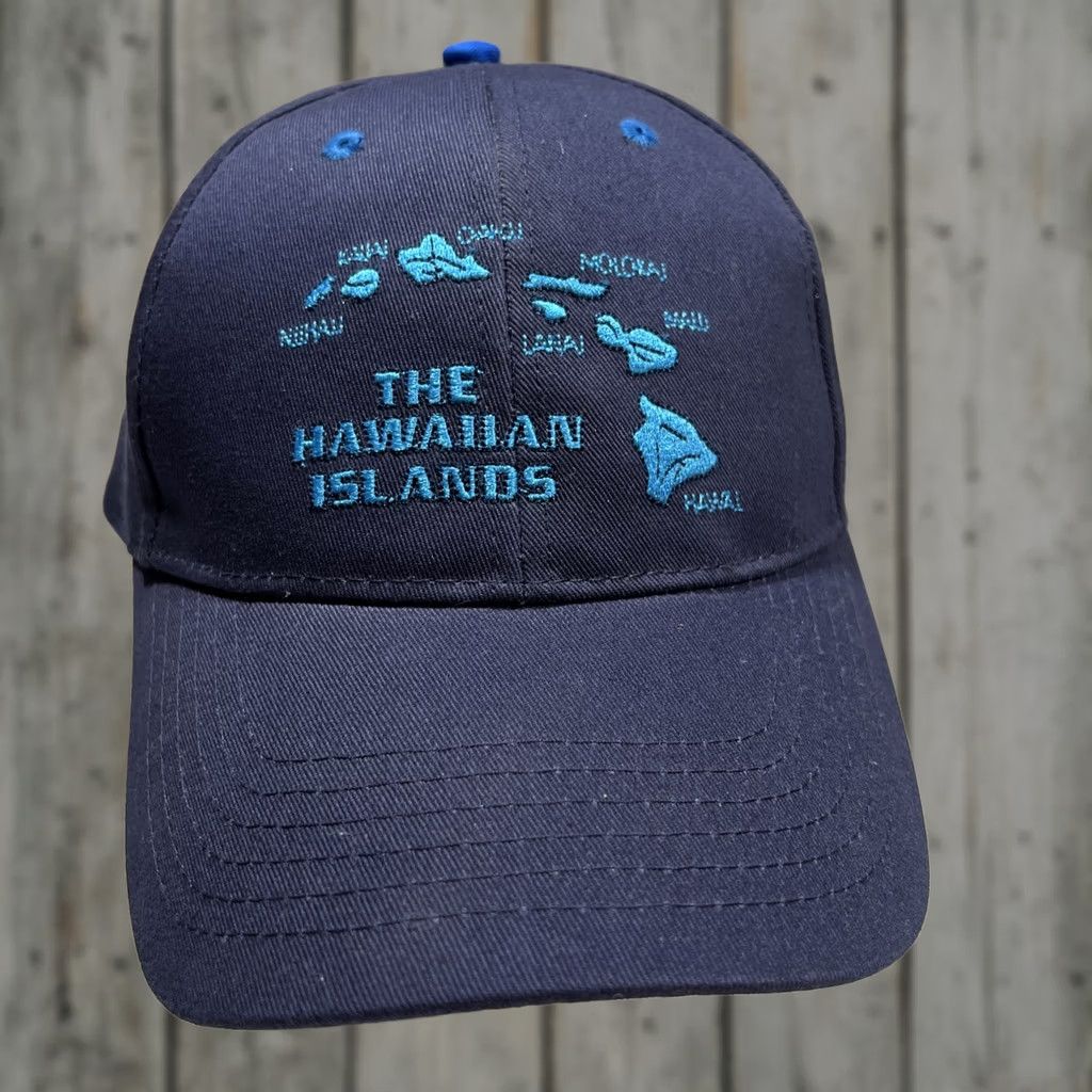 Vintage VINTAGE Headwear Hawaiian Baseball Cap Adjustable One Size Men Blue Hawaiian Islands Surfware Hat Size ONE SIZE - 1 Thumbnail