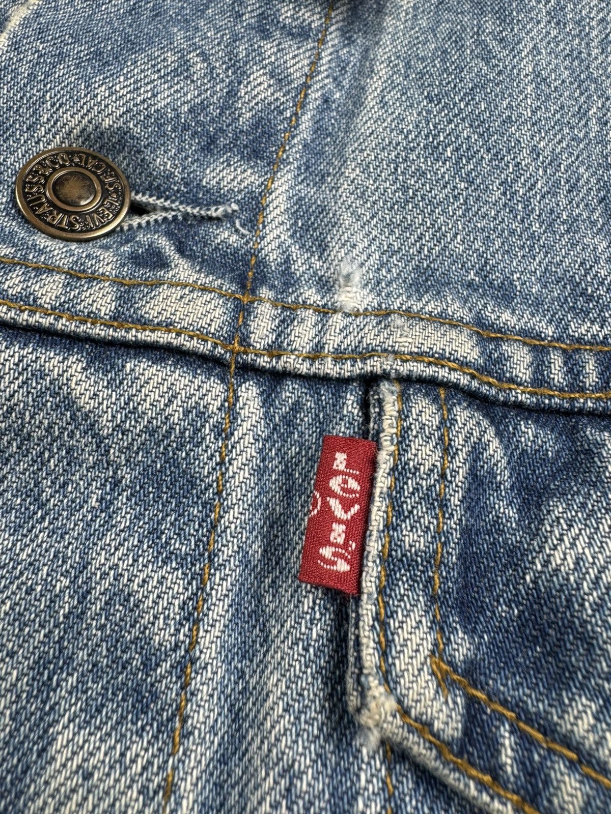 Levi's Levis Trucker Western Blue Men’s Large Pocket Vintage 90s Denim Jeans Jacket Size US L / EU 52-54 / 3 - 8 Thumbnail