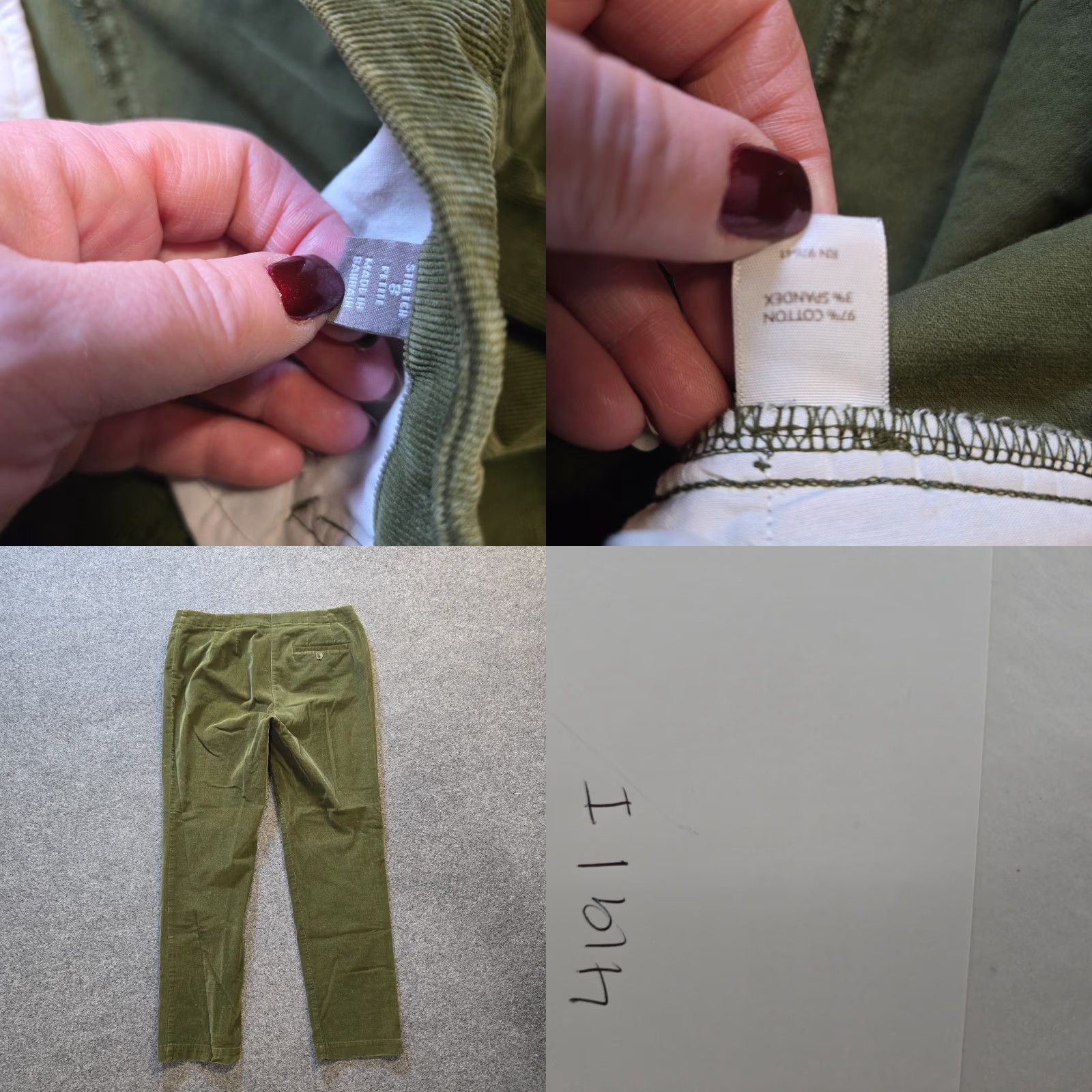 J. Jill J. Jill Pants Womens 8P Petite Green Tapered Corduroy Stretch Casual Academia Shirt? Size 30" / US 8 / IT 44 - 8 Thumbnail