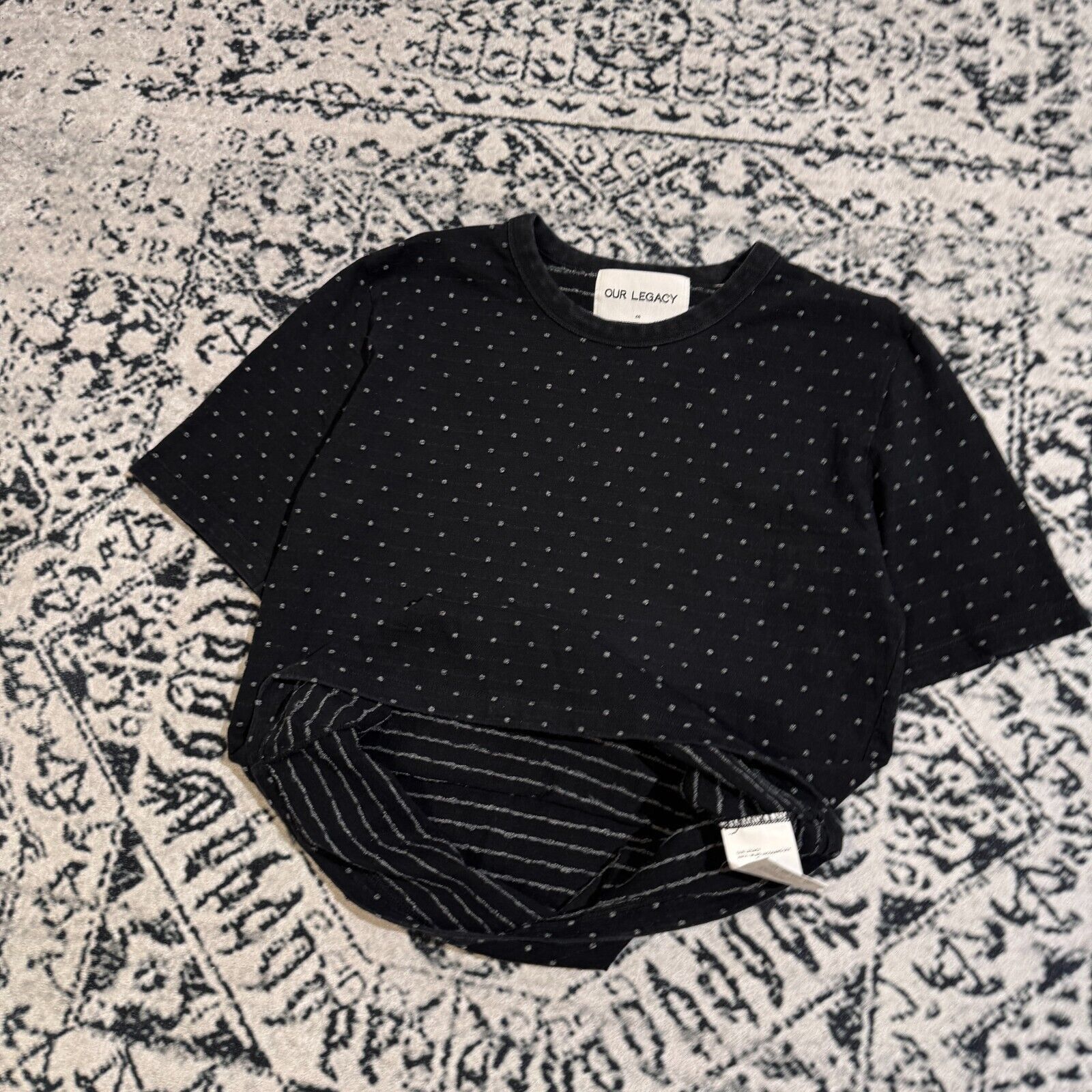 Our Legacy × Vintage Our Legacy Unisex Black Cotton T-Shirt Size S Polka Dot Size US S / EU 44-46 / 1 - 9 Thumbnail