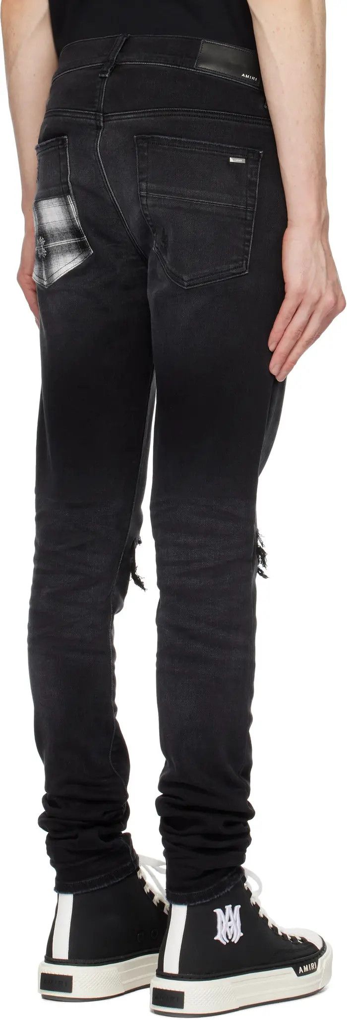 Amiri oc11z0326 MA Quad Plaid MX1 Jeans in Black Size US 33 - 4 Thumbnail