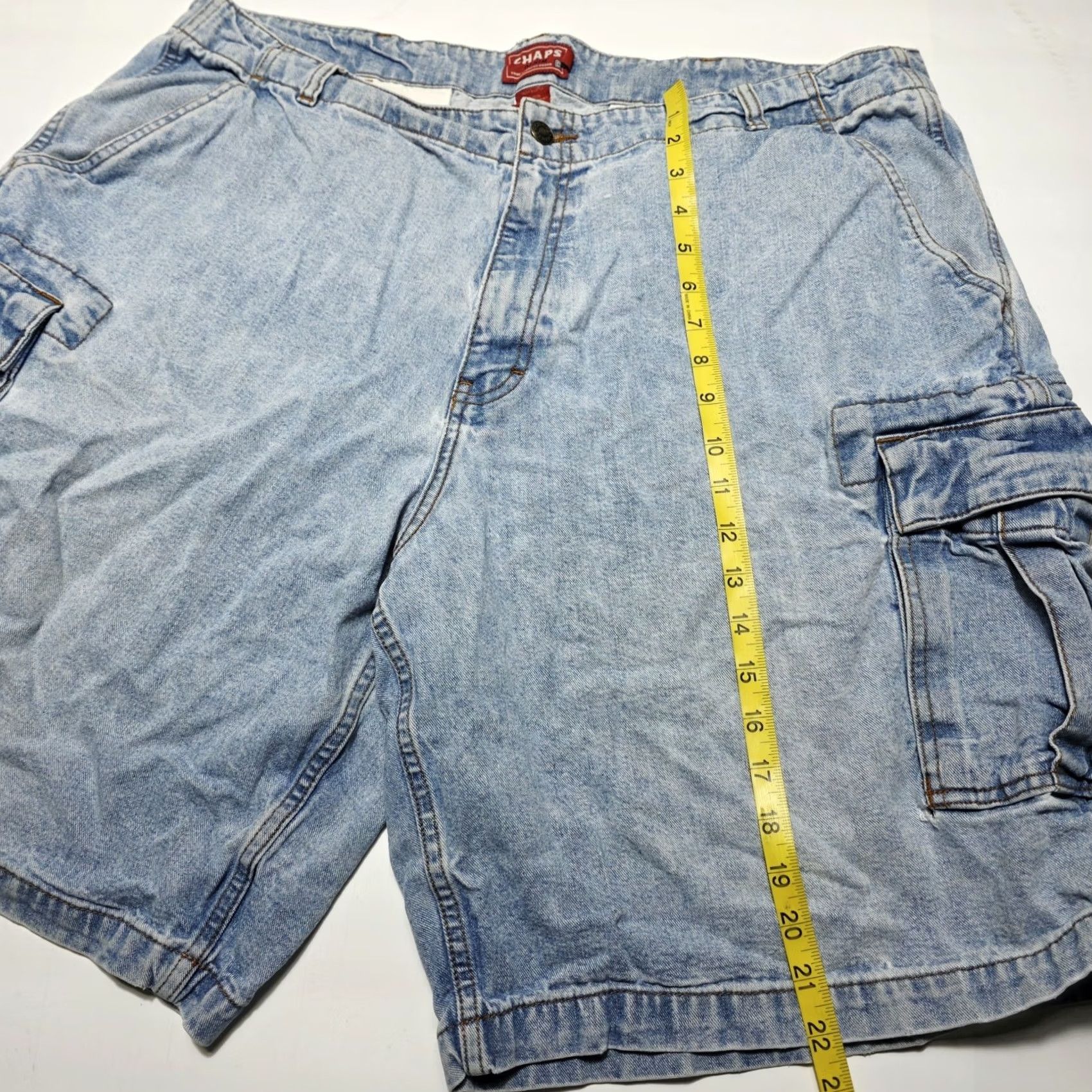 Chaps VINTAGE Chaps Mens Denim Cargo Shorts Size 42 Blue Baggy Y2K Relaxed Fit Medium Wash Size US 42 / EU 58 - 5 Thumbnail