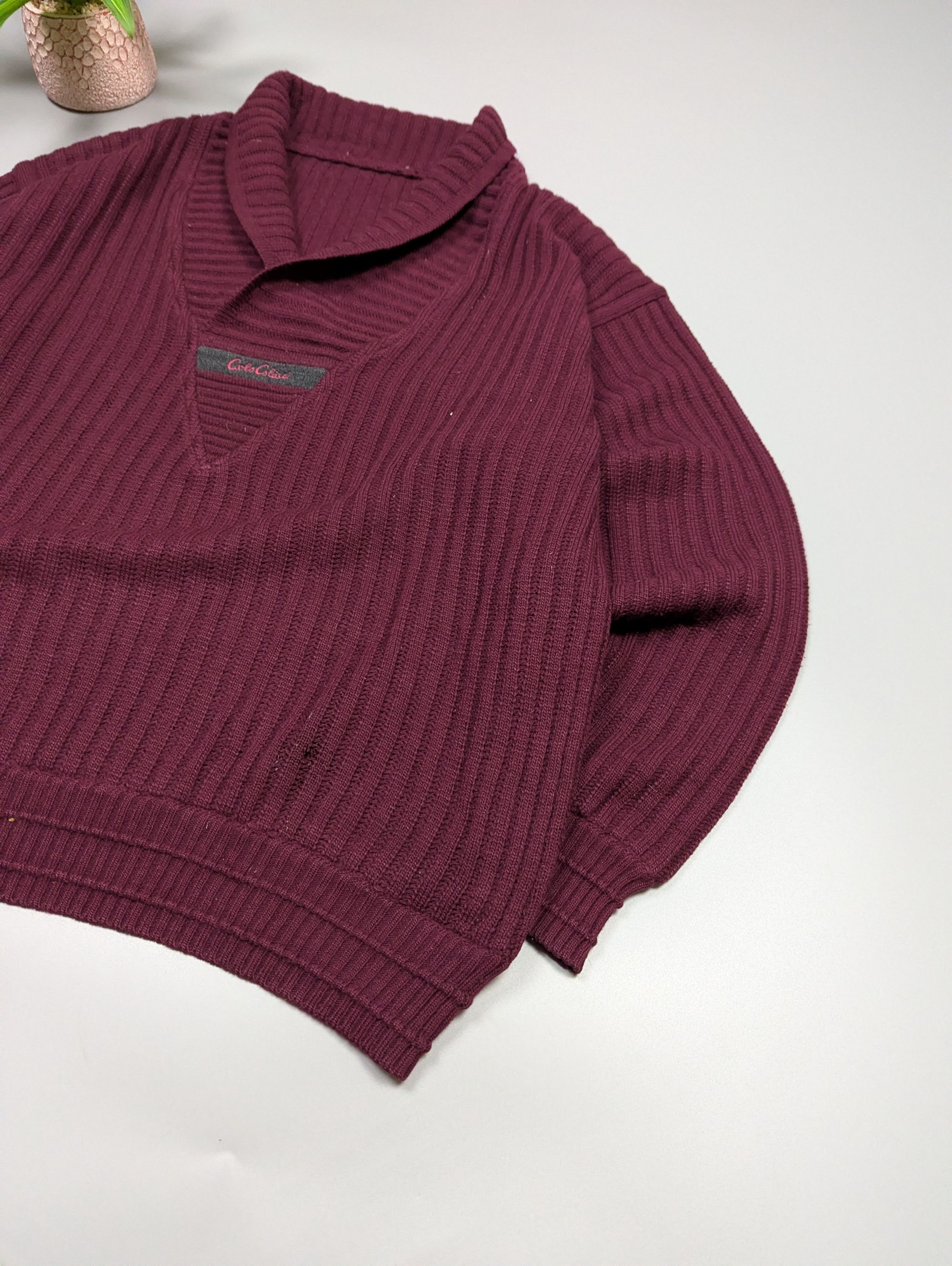 Carlo Colucci Rare 80s Carlo Colucci Germany Wool Sweater Deep Burgundy Size US L / EU 52-54 / 3 - 3 Thumbnail