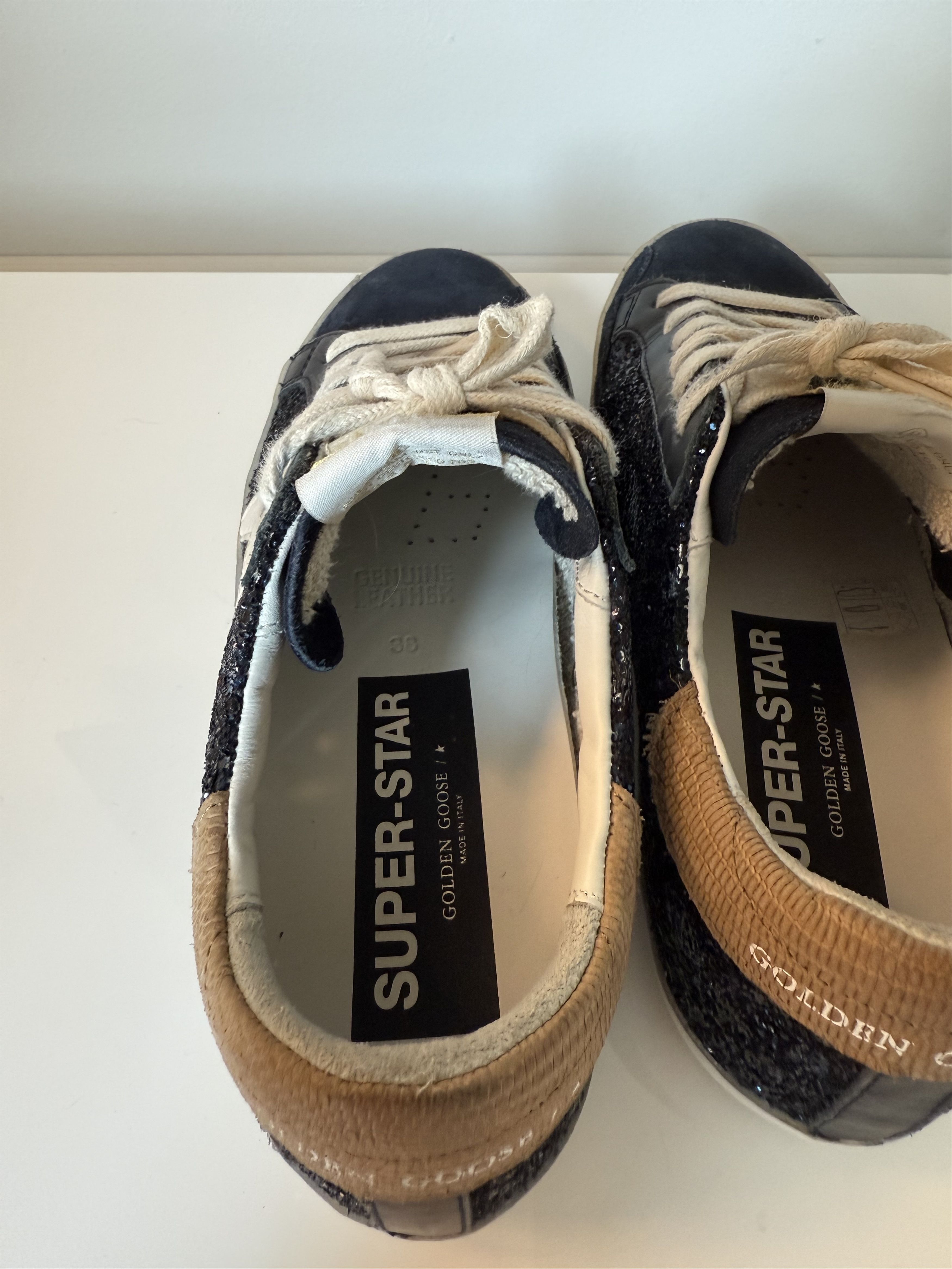 Golden Goose Golden Goose Blue Glitter/Camel Sneaker Size US 8 / IT 38 - 6 Thumbnail