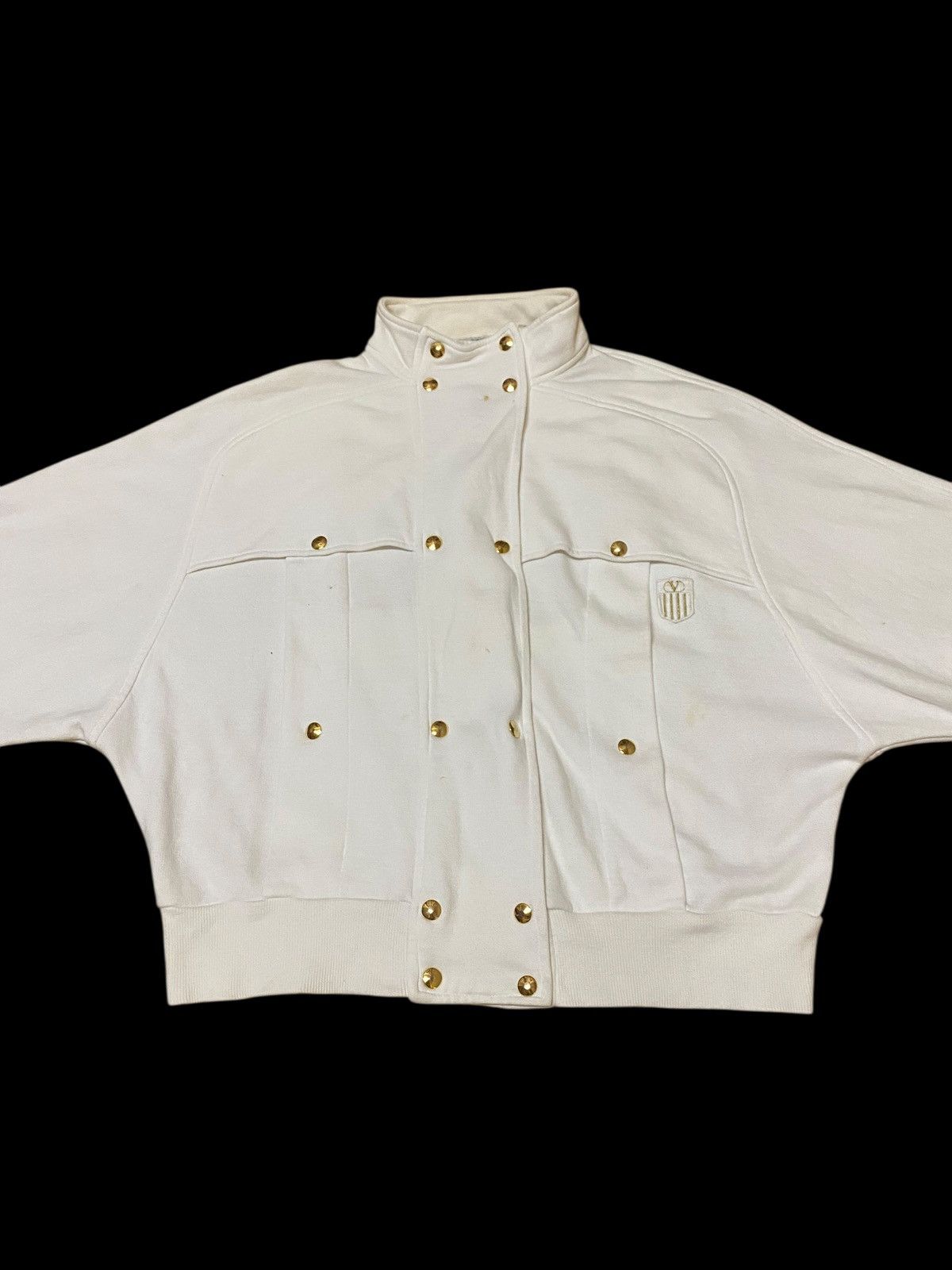 Valentino Vintage 90s Valentino Garavani Gold Button Bomber Jacket Size US L / EU 52-54 / 3 - 2 Thumbnail