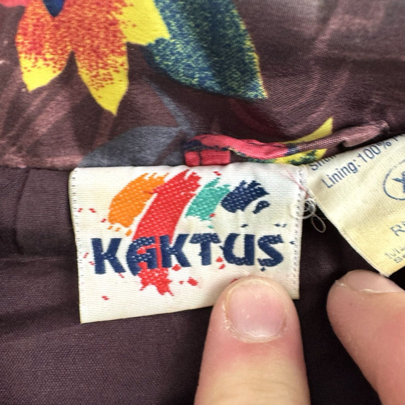 Vintage VINTAGE Kaktus Floral Windbreaker Jacket Womens XL Red 1980s Collar Full Zip 90s Retro Flower Windbreaker Jacket Womens XL Red Kaktus Size XL / US 12-14 / IT 48-50 - 3 Thumbnail