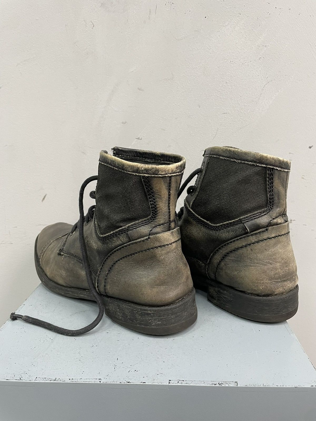 Hedi Slimane Vintage Brown Military Lace Up Leather Boots 90s guidi style Size US 9 / EU 42 - 6 Thumbnail