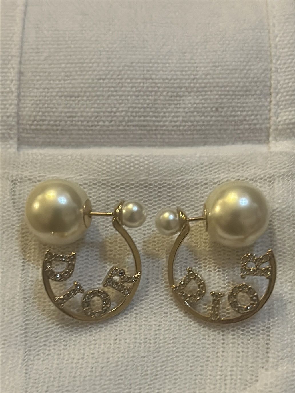 Dior Dior Tribales Earrings Gold-Finish Metal White Resin Pearl Size ONE SIZE - 3 Thumbnail