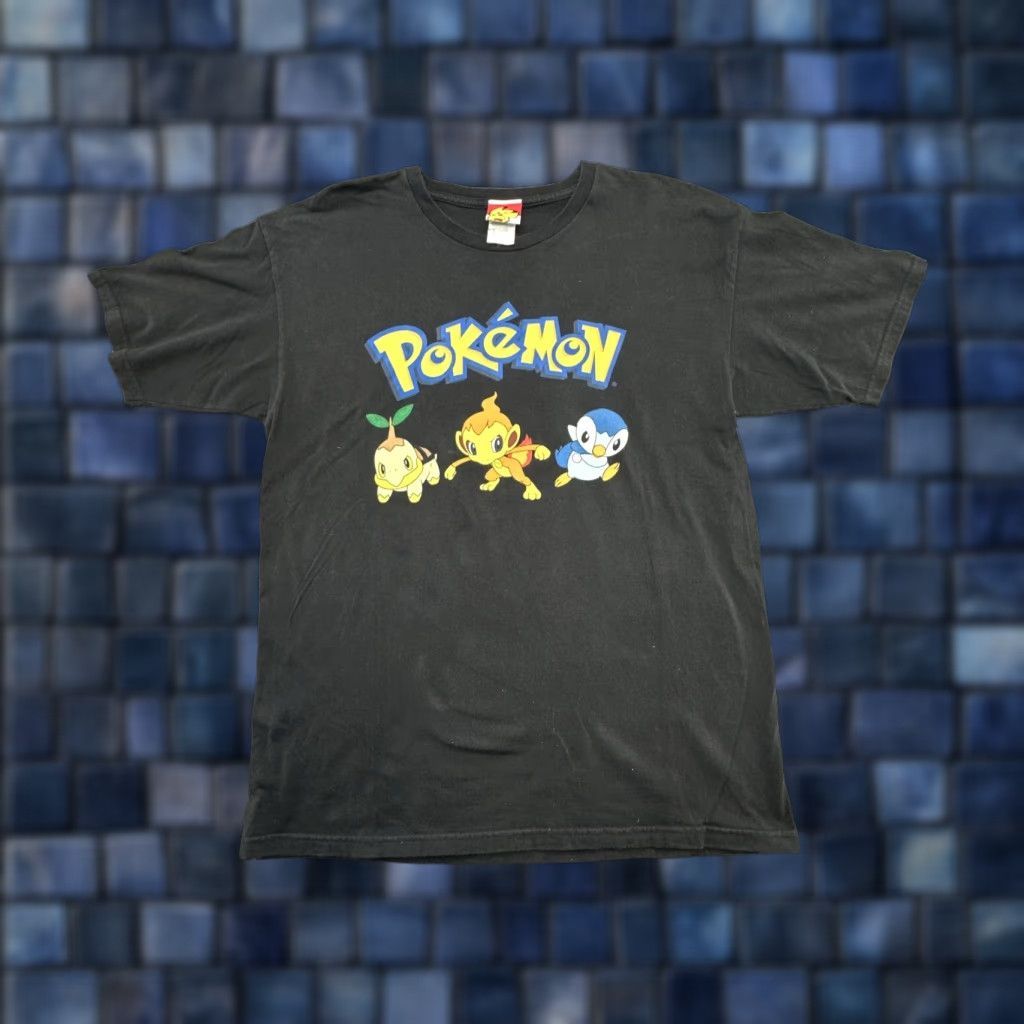 Nintendo 2007 Pokemon Giant T-Shirt Men XL Black Piplup Chimchar Turtwig Snag Sz-L Shirt Size US XL / EU 56 / 4 - 1 Thumbnail