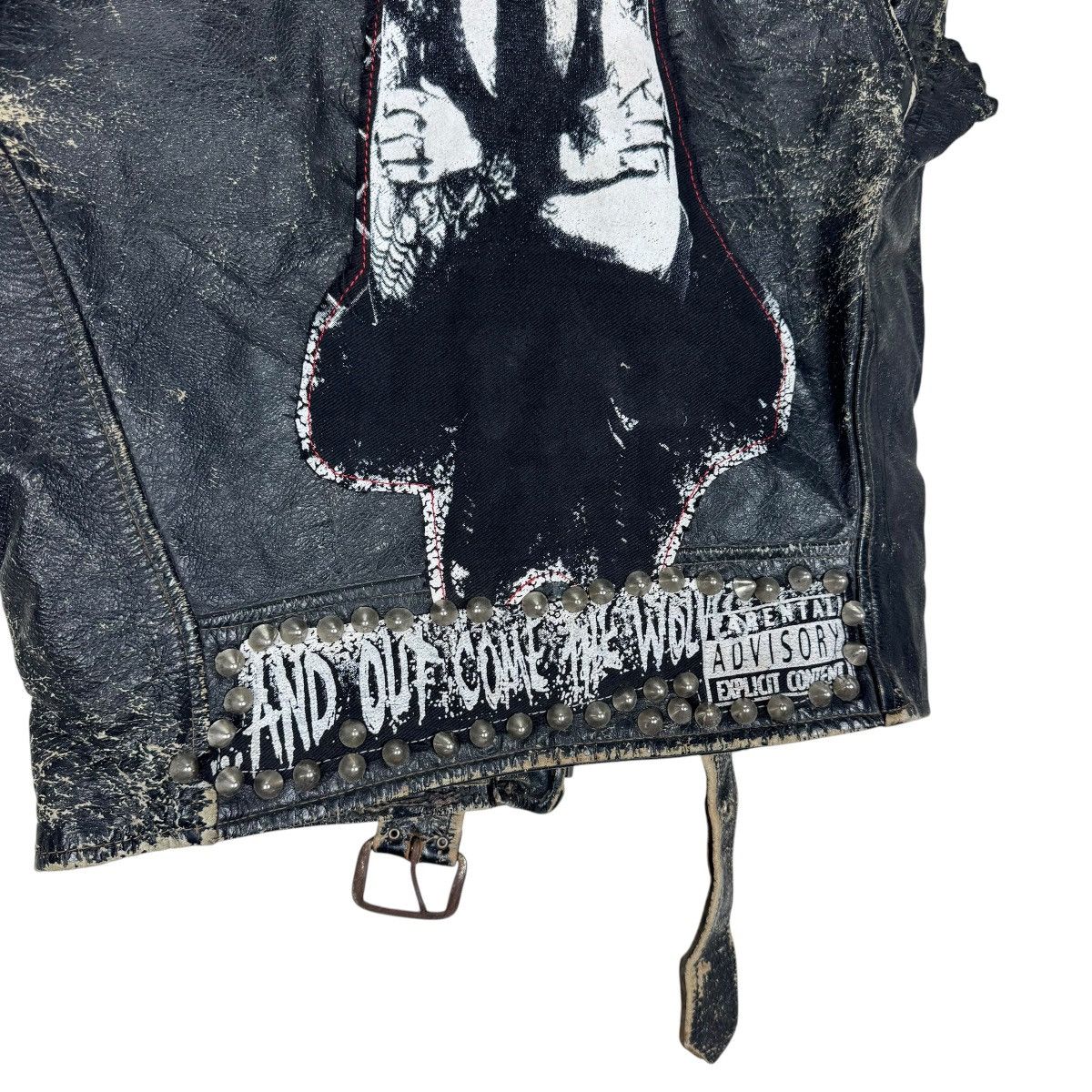 Genuine Leather ☀️40s DOUBLE COLLAR LEATHER CUSTOM RANCID PUNK JACKET Size US M / EU 48-50 / 2 - 5 Thumbnail