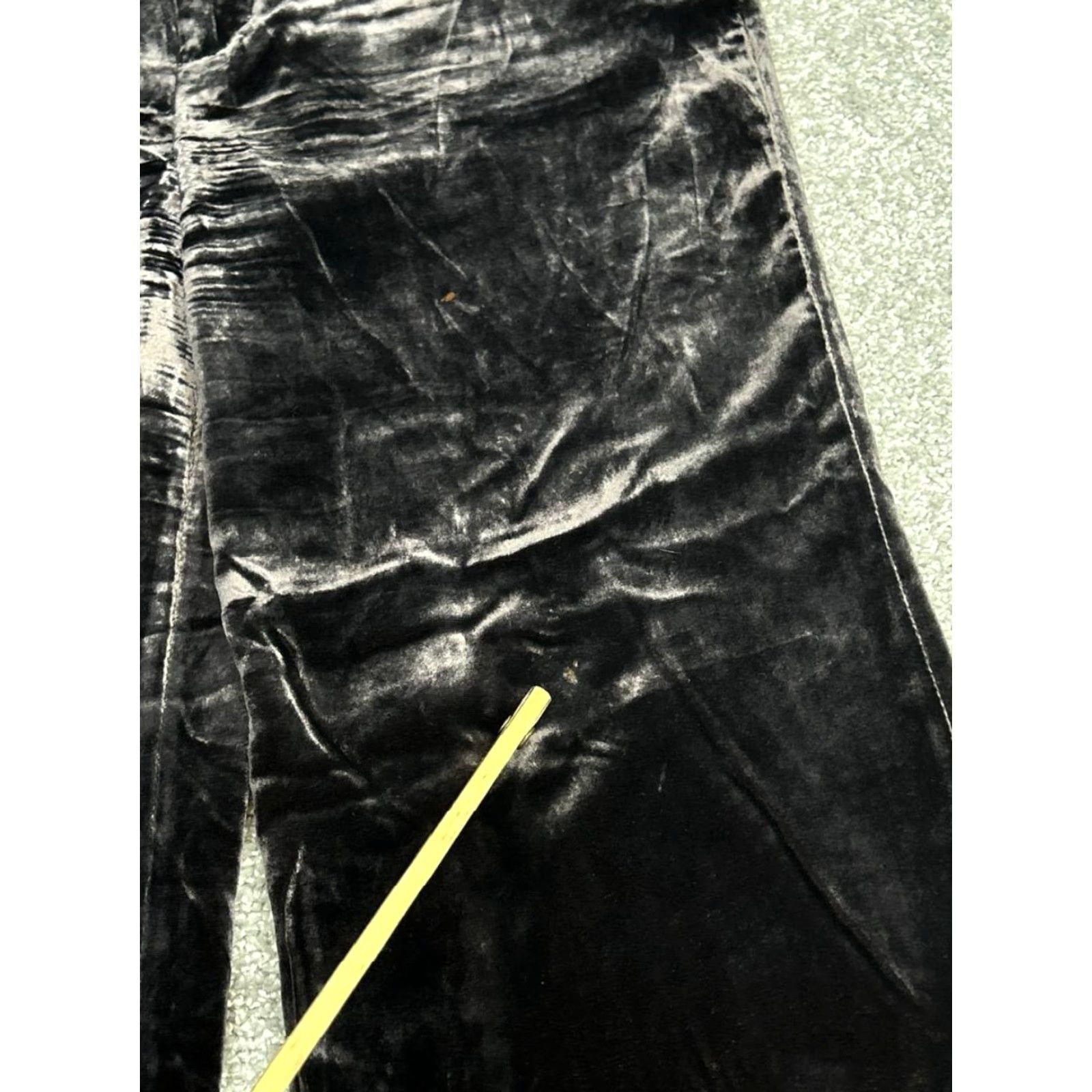 Zara ZARA Velvet Pants Women's XS Black High Rise Wide-Leg Flat Front Casual Wool Blend? (Wait) Size 26" / US 2 / IT 38 - 3 Thumbnail