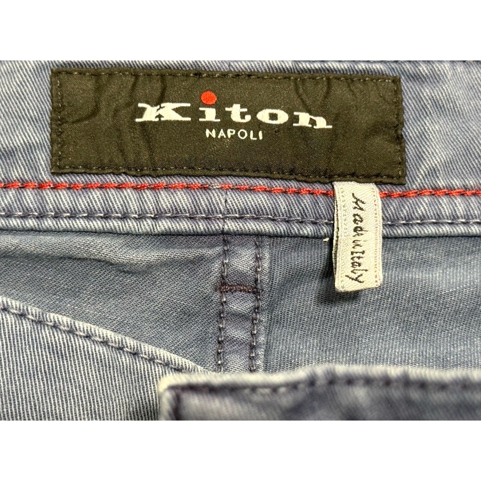 Kiton Kiton Napoli Men's Pants Blue 5 Pocket Khaki Button Fly 38 Regular Waist 35 Inseam 30 in Size US 38 / EU 54 - 3 Thumbnail
