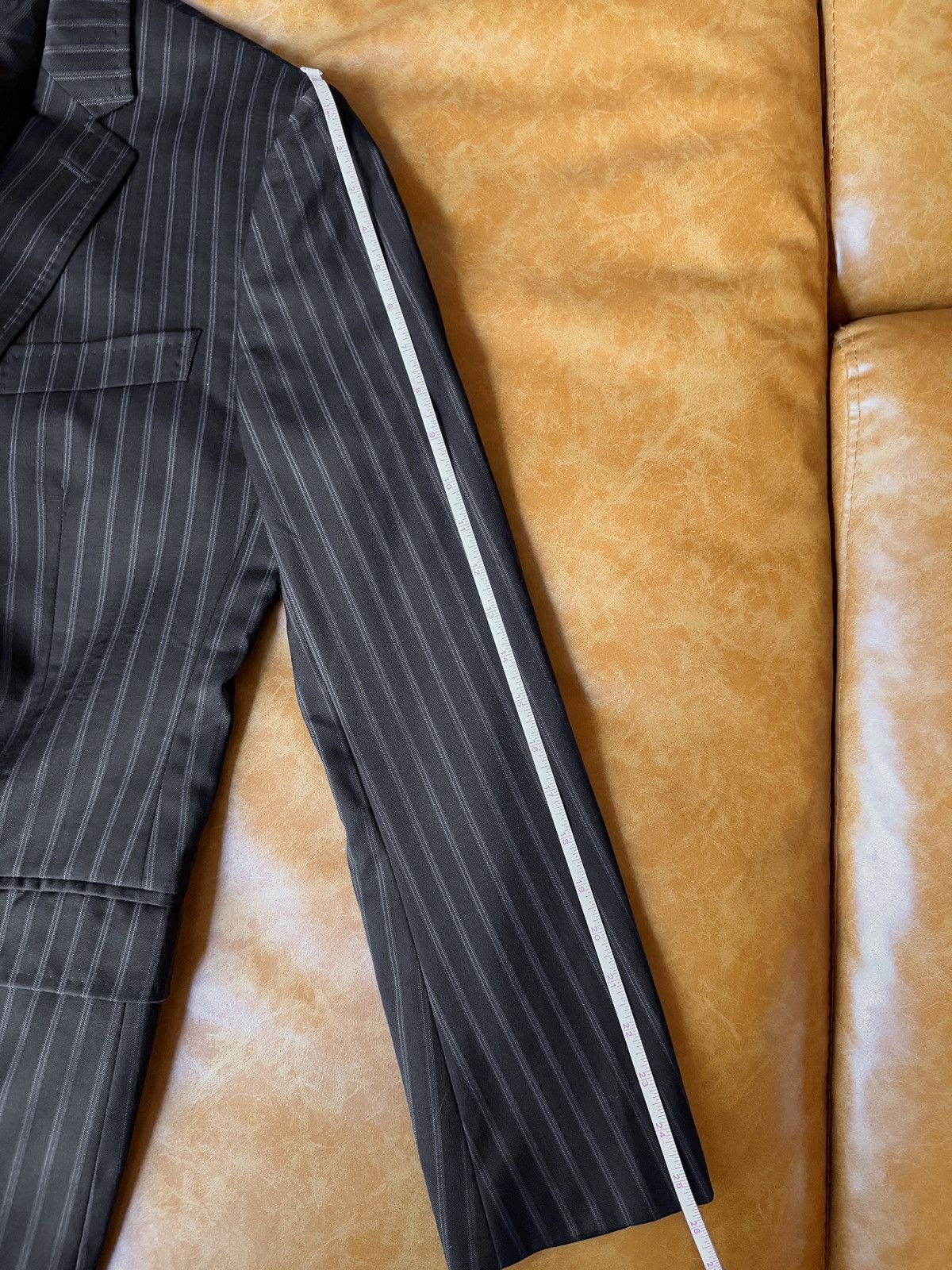 Dolce & Gabbana Dolce & Gabbana Pinstriped Charcoal Black Blazer Luxury Size 46R - 9 Thumbnail
