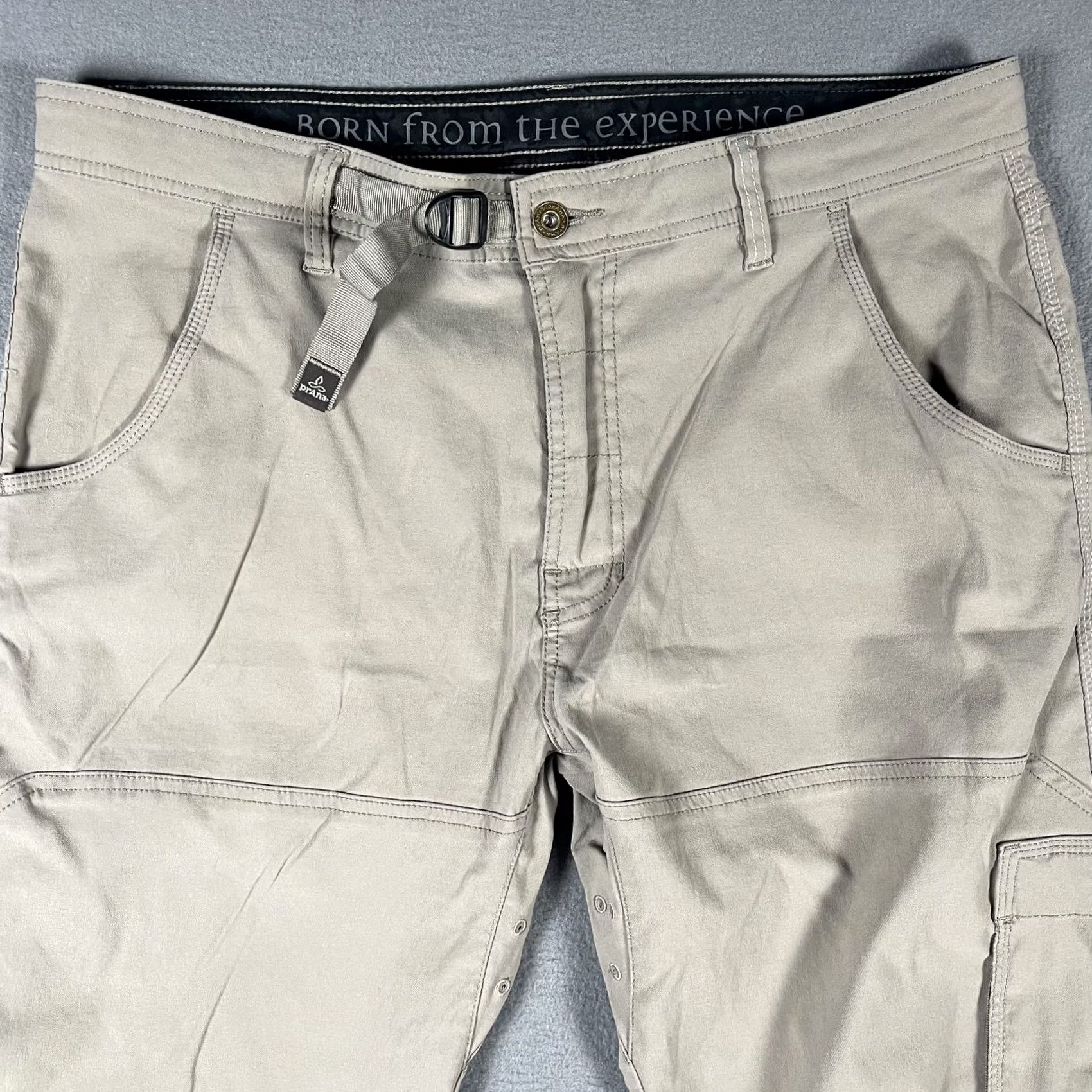 Prana prAna Pants Mens 36x30 Khaki Breathe Nylon Stretch Cargo Outdoor Hiking Snap Leg Size US 36 / EU 52 - 3 Thumbnail