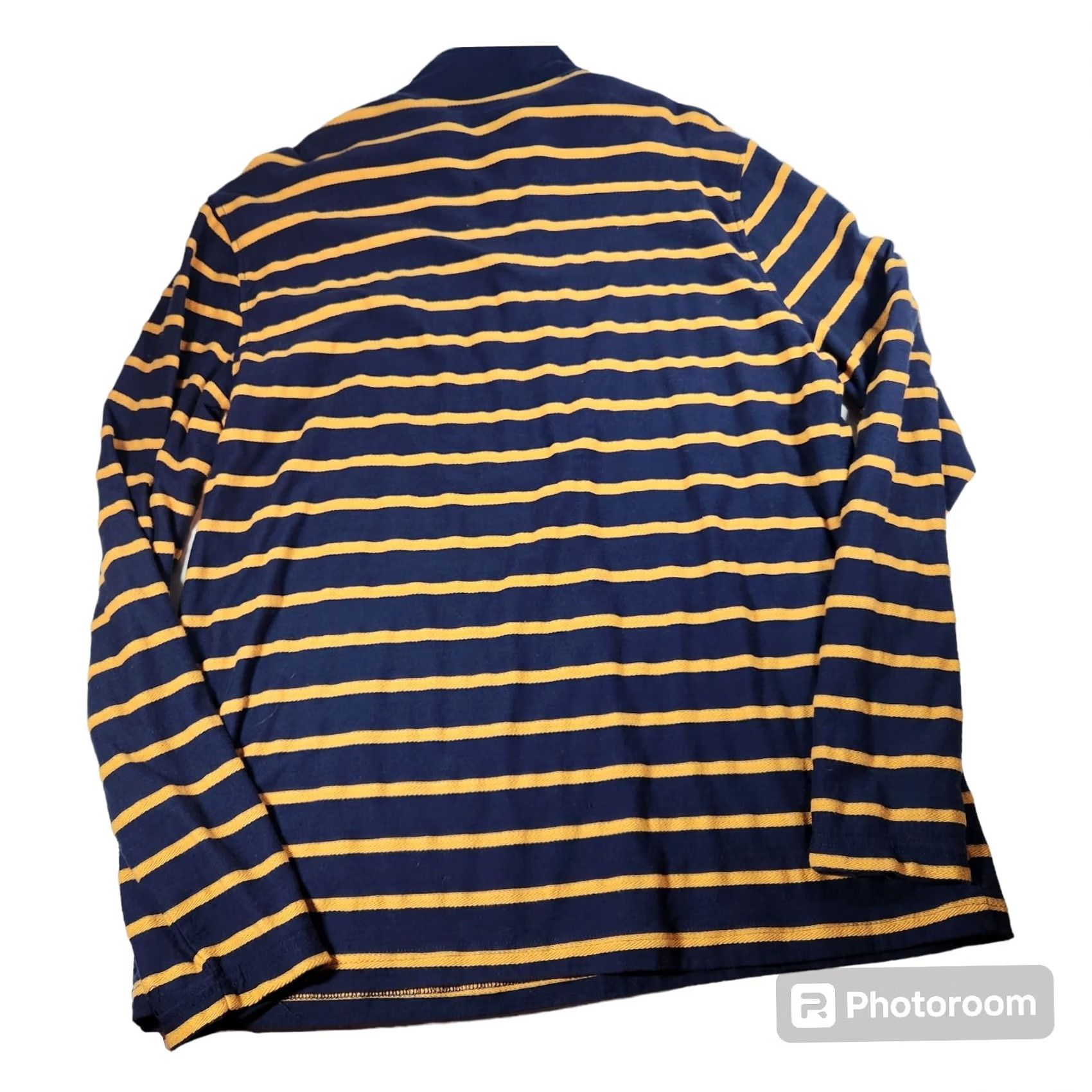 Izod IZOD Golf Shirt Pullover Mens XL Yellow Blue Striped Long Sleeve 1/4 ZIP Size US XL / EU 56 / 4 - 3 Thumbnail
