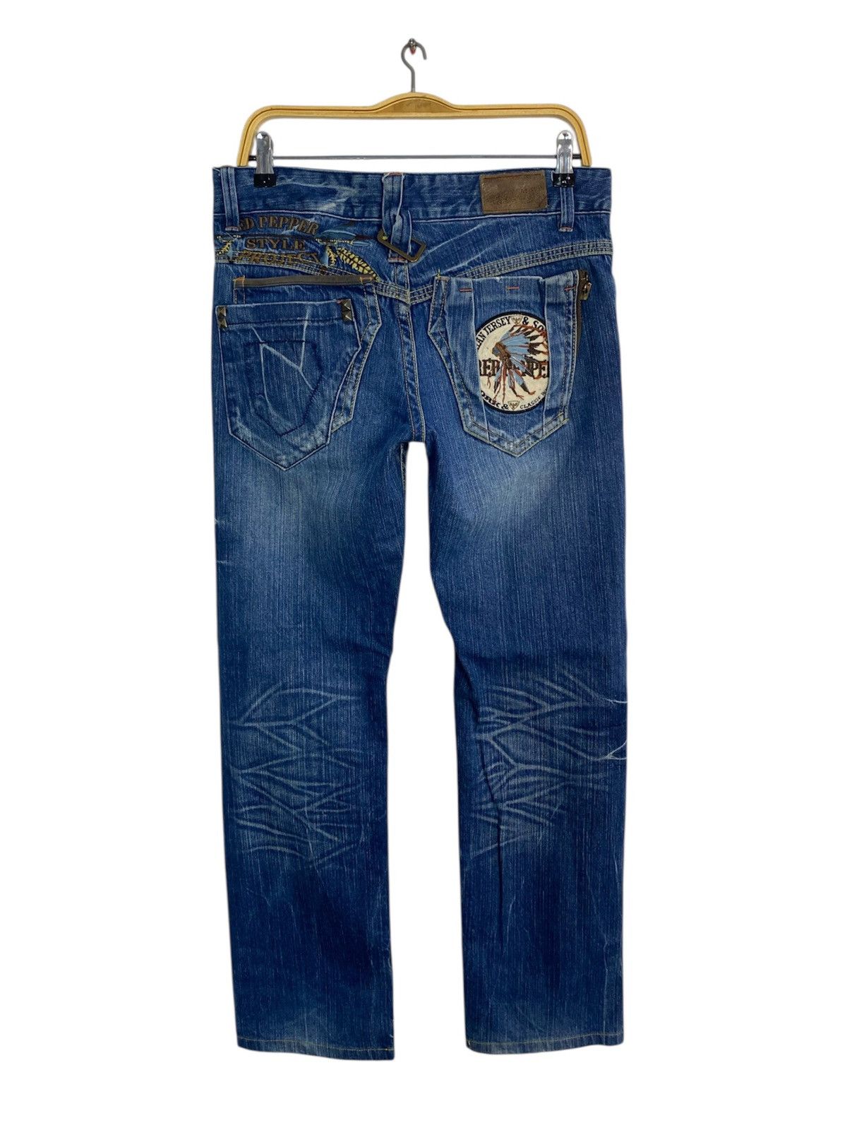 Other Red Pepper Red Label Whisker Denim Jeans Embroidery Logo Size US 32 / EU 48 - 2 Thumbnail