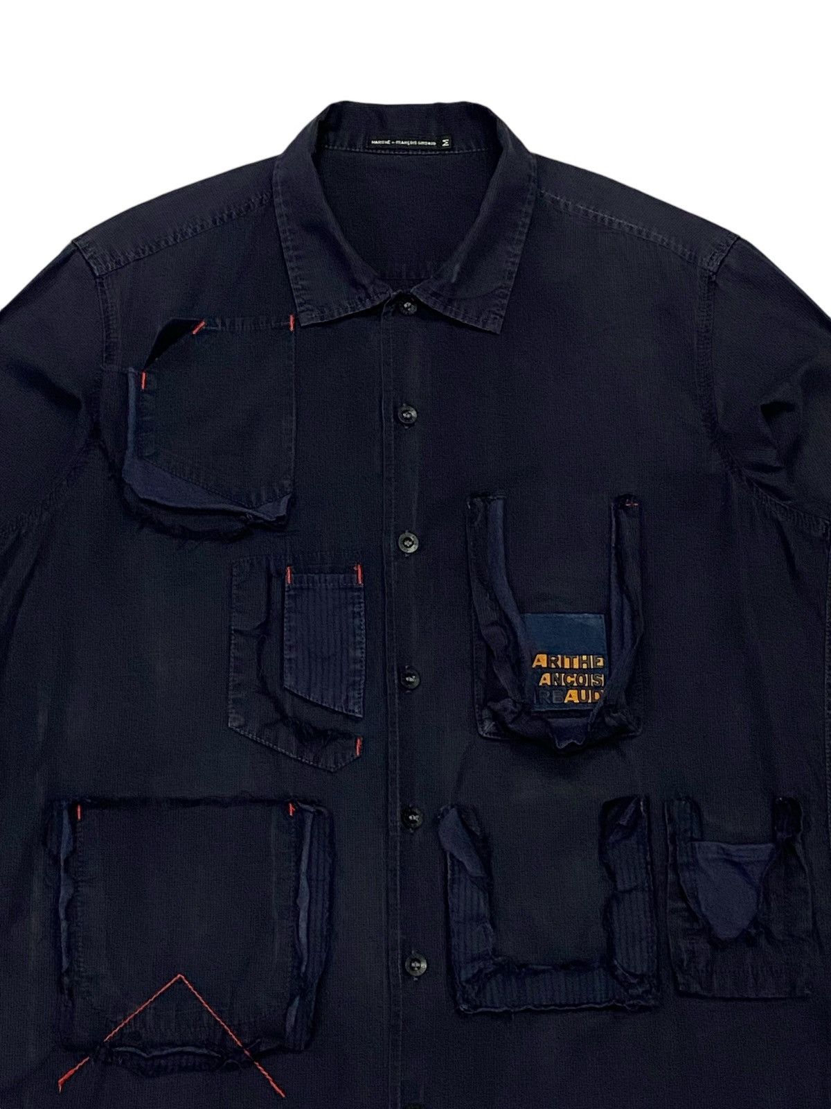 Japanese Brand × Marithe + Francois Girbaud × Vintage Vtg Marithe Francois Girbaud Ripped Pocket Button Ups Shirt Size US M / EU 48-50 / 2 - 5 Thumbnail
