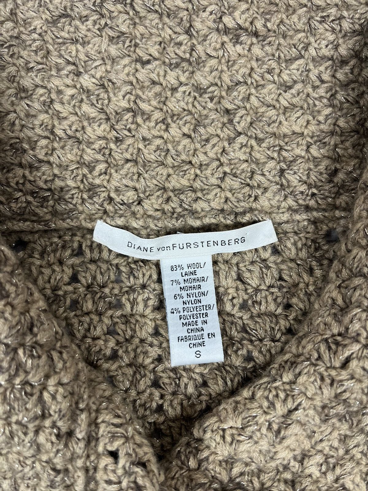 Diane von Furstenberg Diane Von Furstenberg Cable Knit Double Breasted Wool Coat Size S / US 4 / IT 40 - 7 Thumbnail