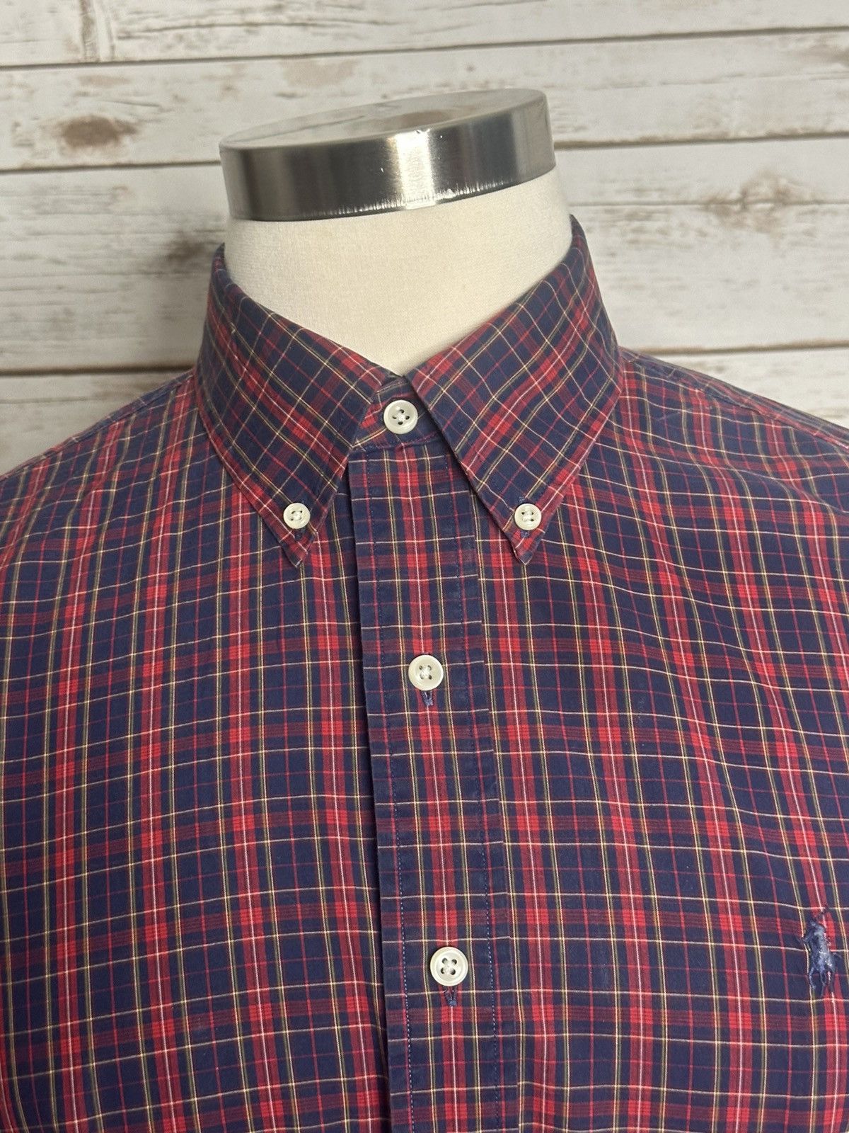 Ralph Lauren Ralph Lauren Classic Fit red/navy plaid button-down shirt Size US XL / EU 56 / 4 - 2 Thumbnail