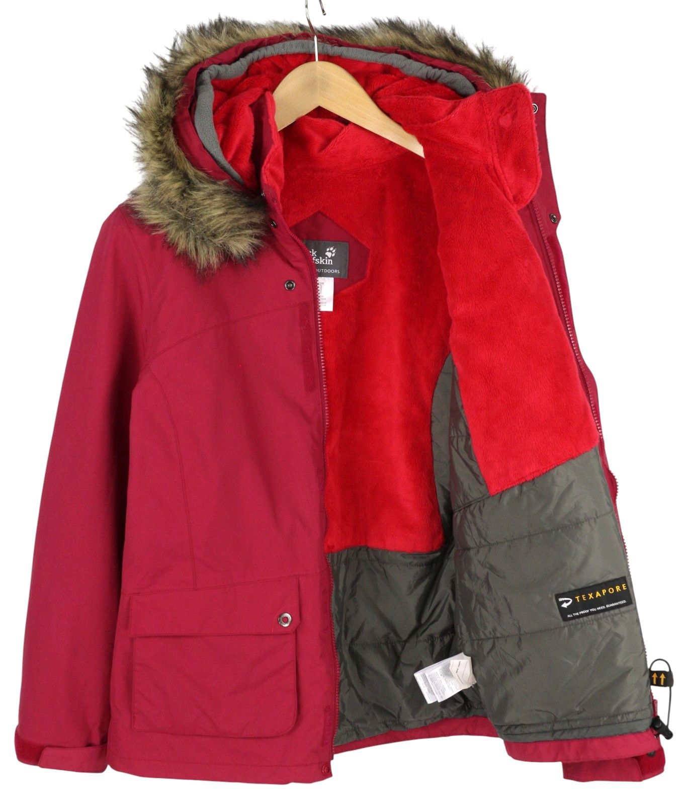 Jack Wolfskin XL Youth Texapore Hooded Padded Faux Fur Pink 86366 Size XL / US 12-14 / IT 48-50 - 3 Thumbnail
