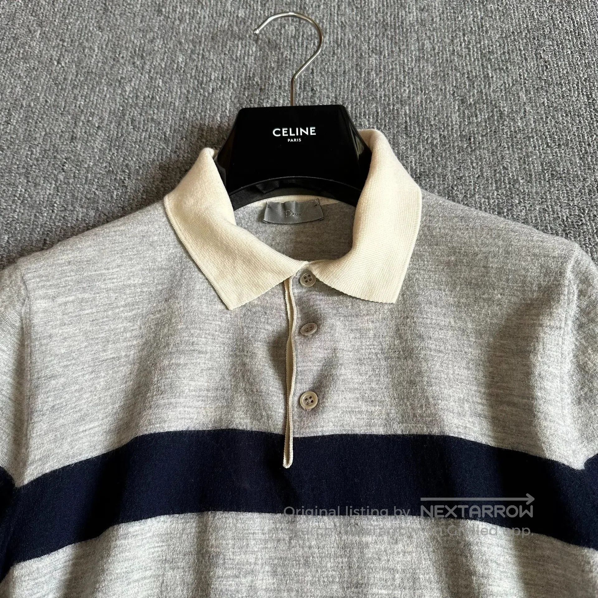 dior color-block wool short sleeve polo.