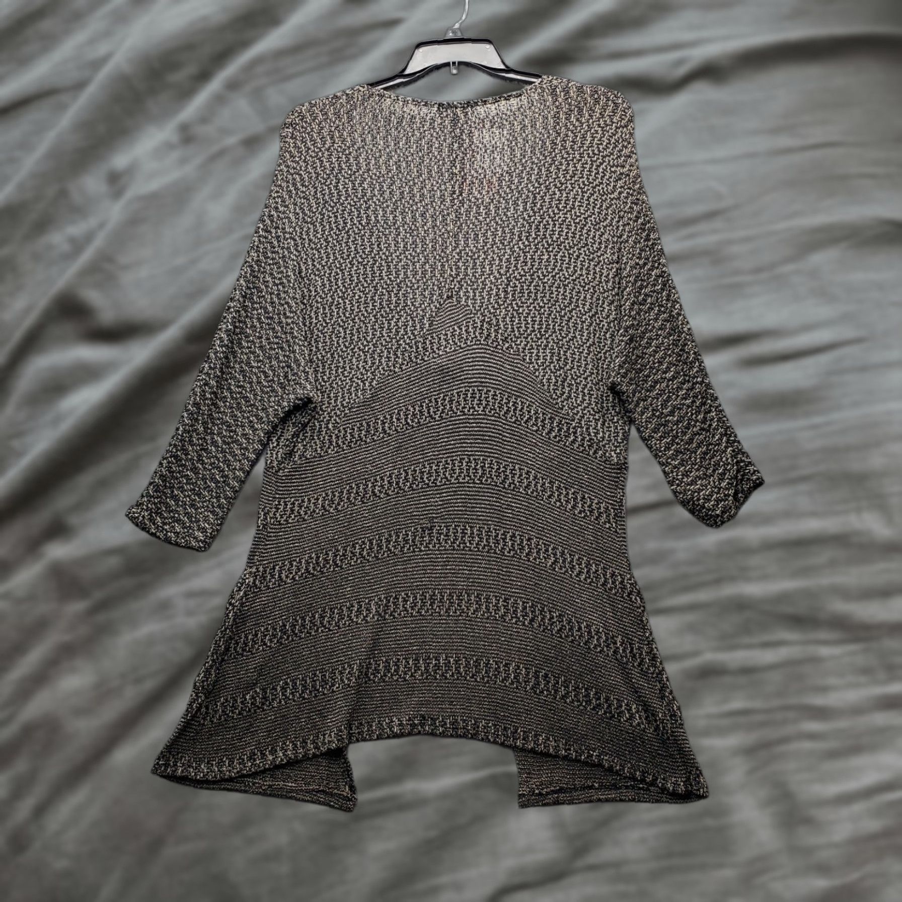 Vintage Cal Style Duster Cardigan Womens XL Multi Crochet Knitted 3/4 Sleeve Front Toggle Office Casual Knit Open Cardigan Size XL / US 12-14 / IT 48-50 - 1 Thumbnail