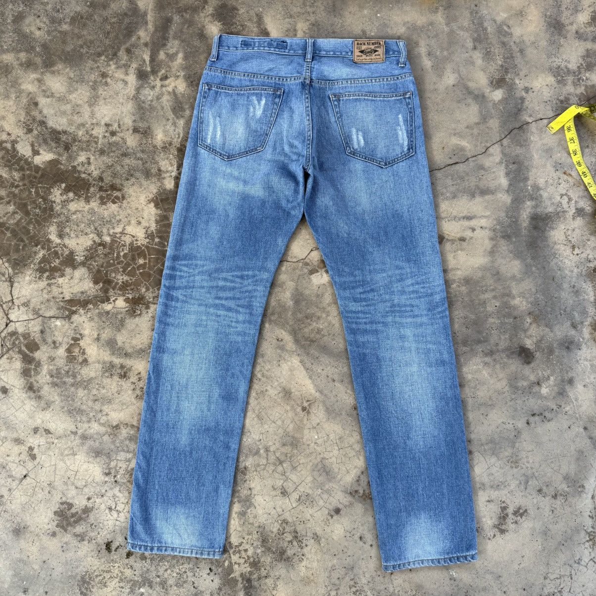 Japanese Brand VINTAGE BACK NUMBER FADED RIPPEP JEAN DENIM PANTS Size US 32 / EU 48 - 2 Thumbnail